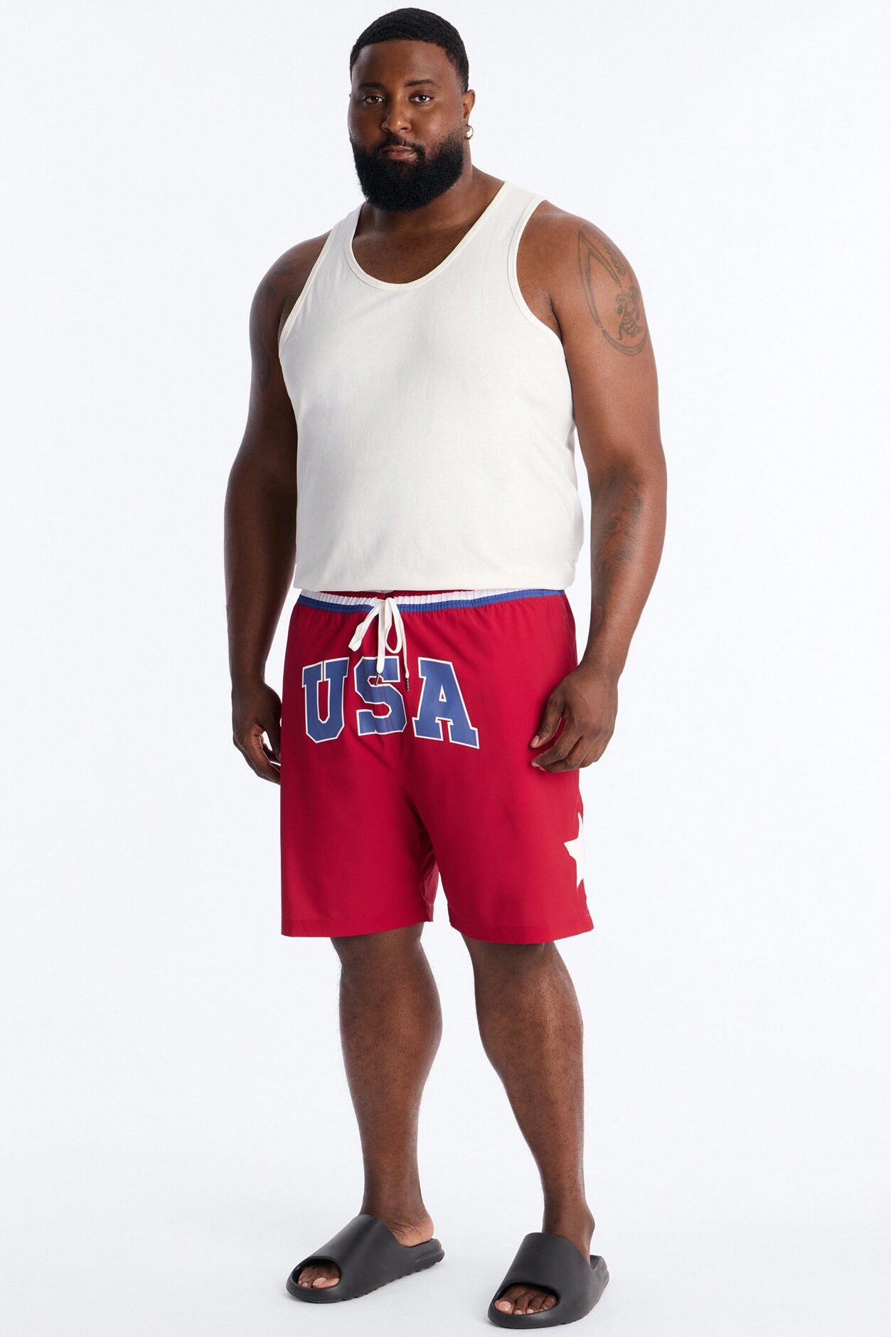 USA Freedom Stars Swim Trunk 7″ - Red