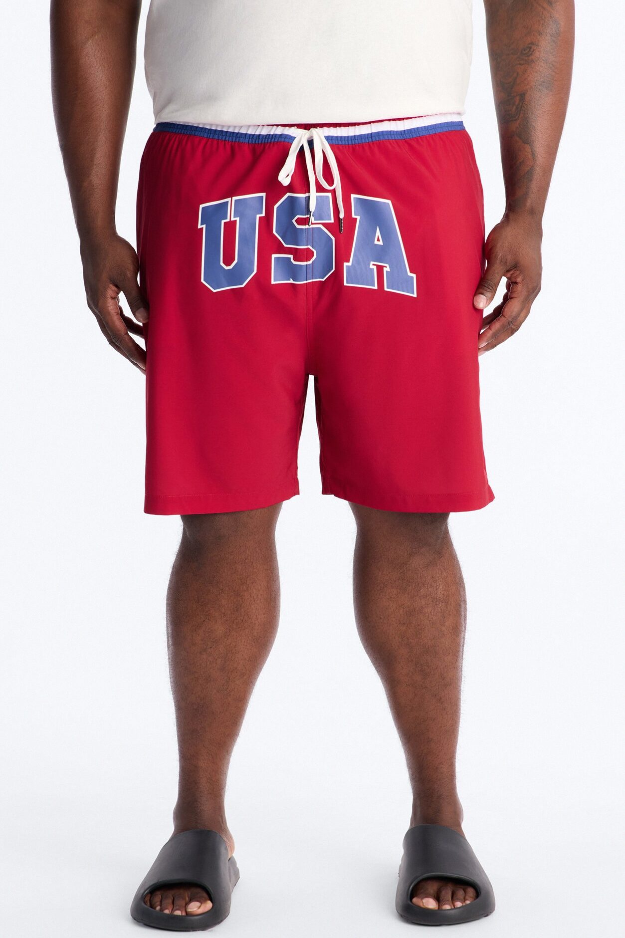 USA Freedom Stars Swim Trunk 7″ - Red