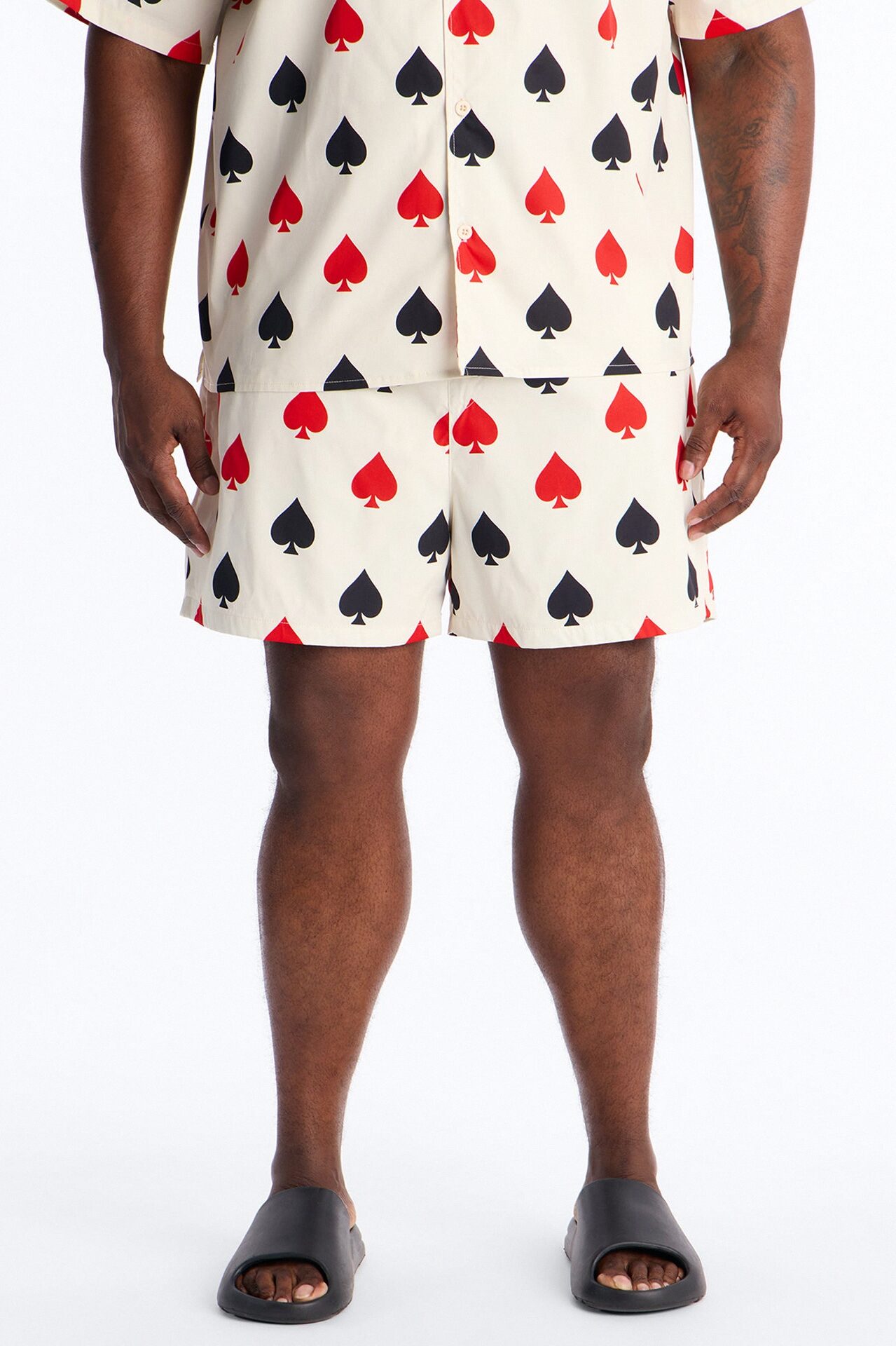 Royal Spade Swim Trunk 4″ - Off White/combo