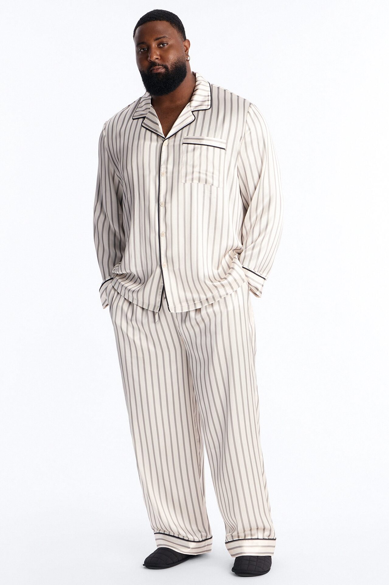 Hudson Stripe Lounge Set - Cream/combo