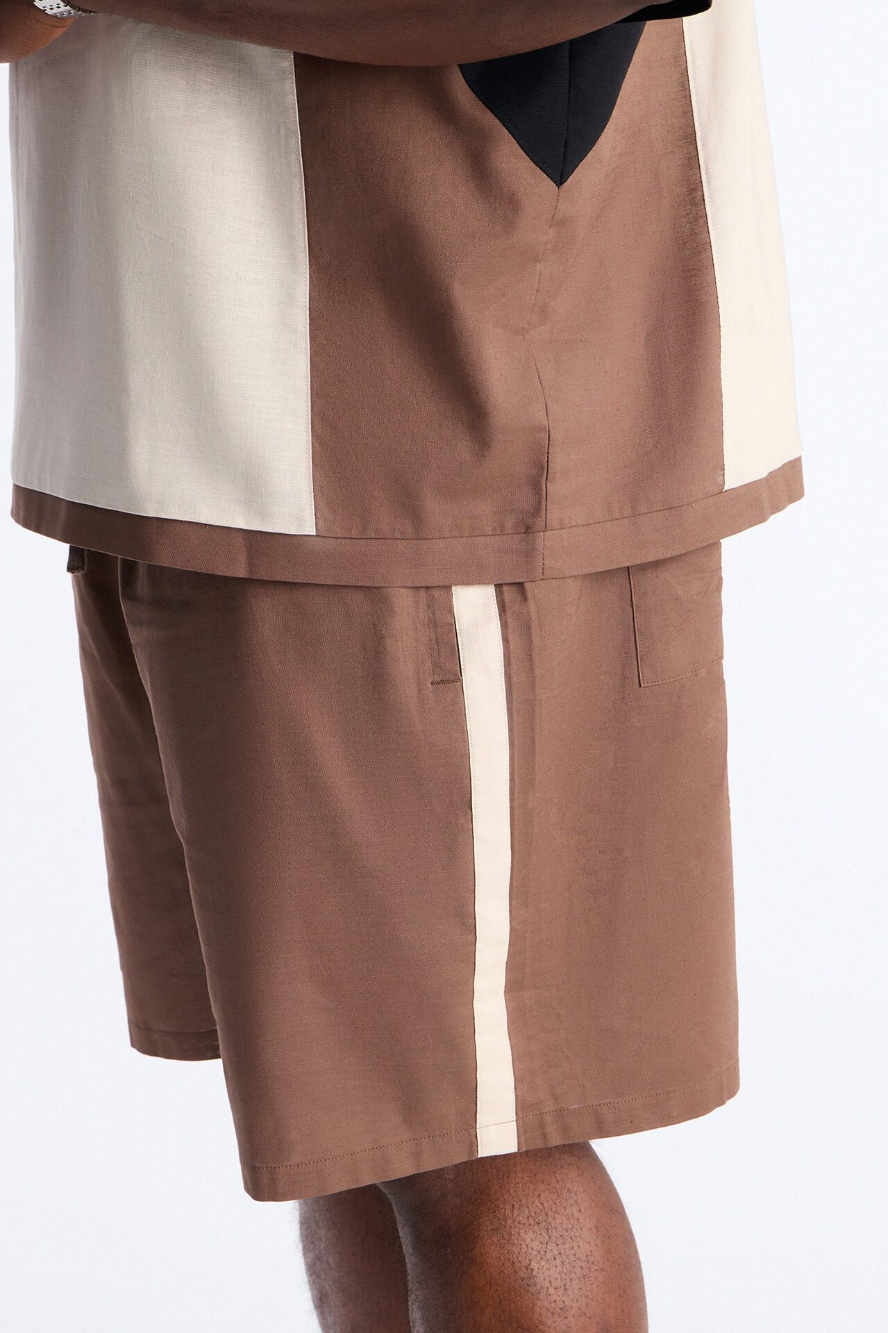 Basic Color Block Relaxed Short - Brown/combo