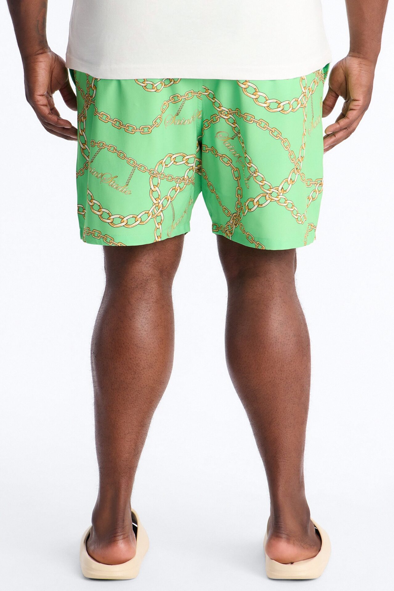 Saints Studio Linked Swim Trunk 7″ - Green