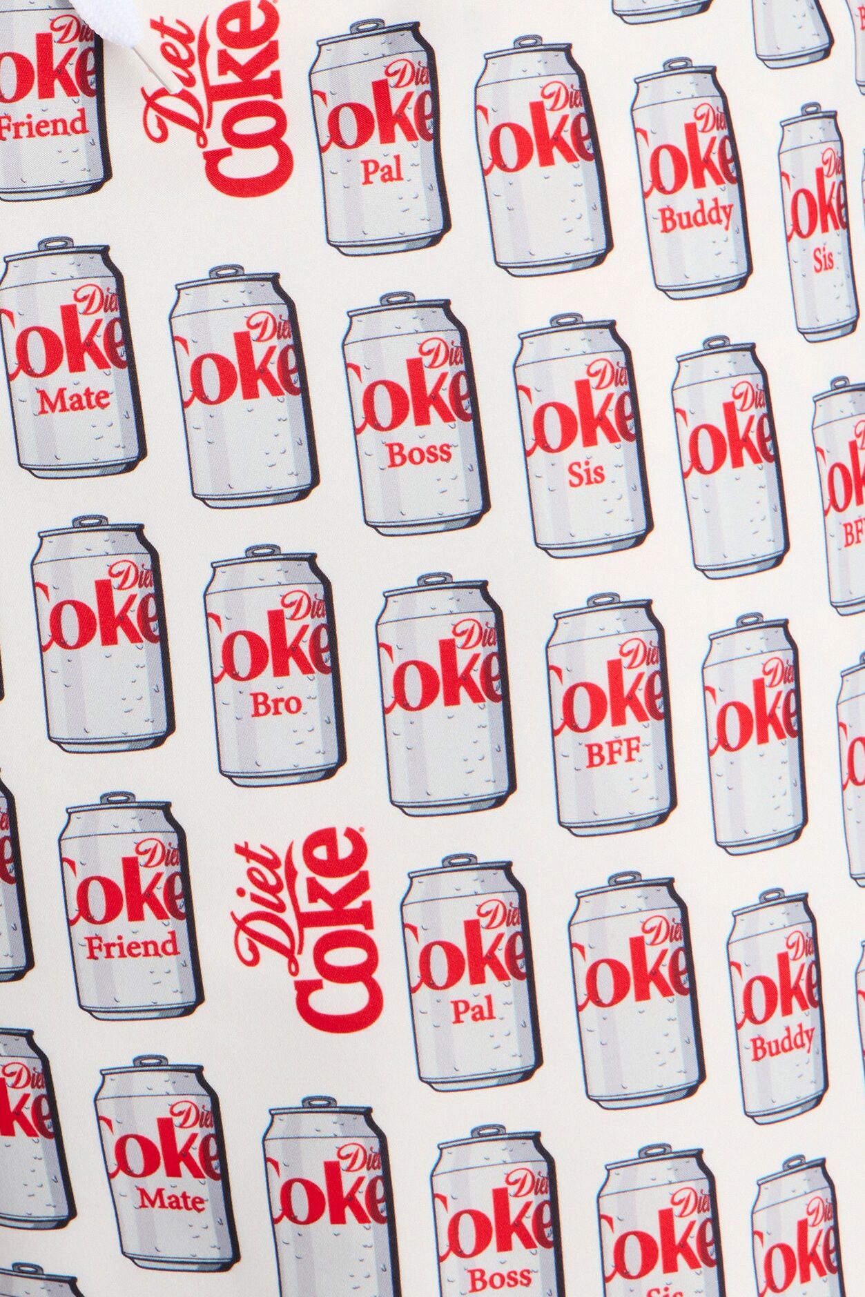 Diet Coca-Cola Archive Cans Swim Trunk 7″ - White/combo