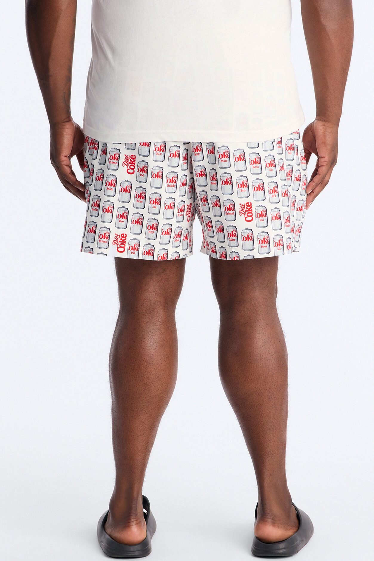 Diet Coca-Cola Archive Cans Swim Trunk 7″ - White/combo