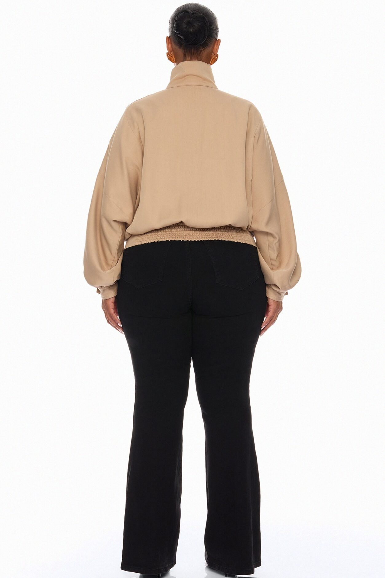 Noelia Woven Collared Jacket - Taupe
