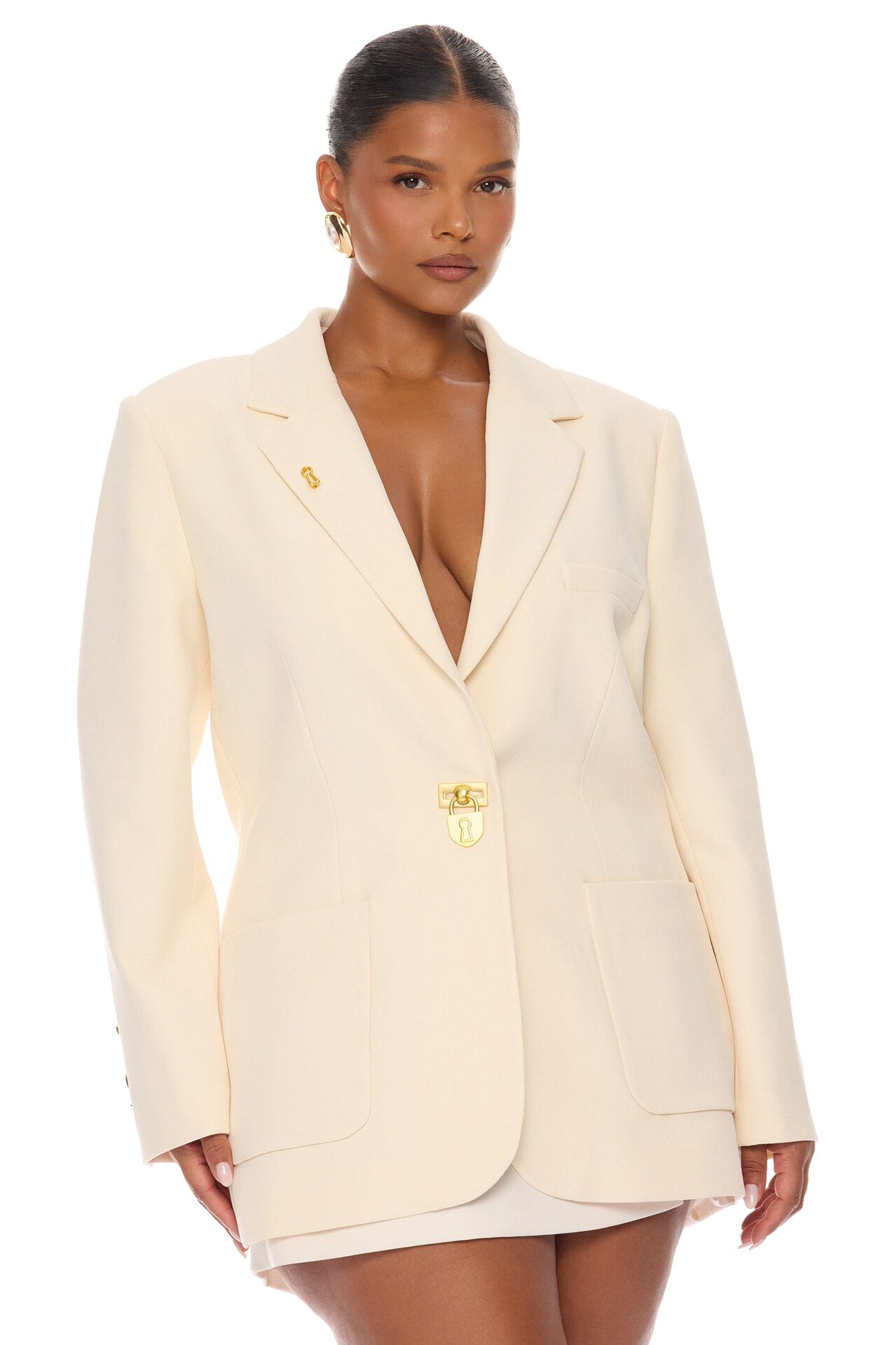 Odette Hardware Blazer - Cream