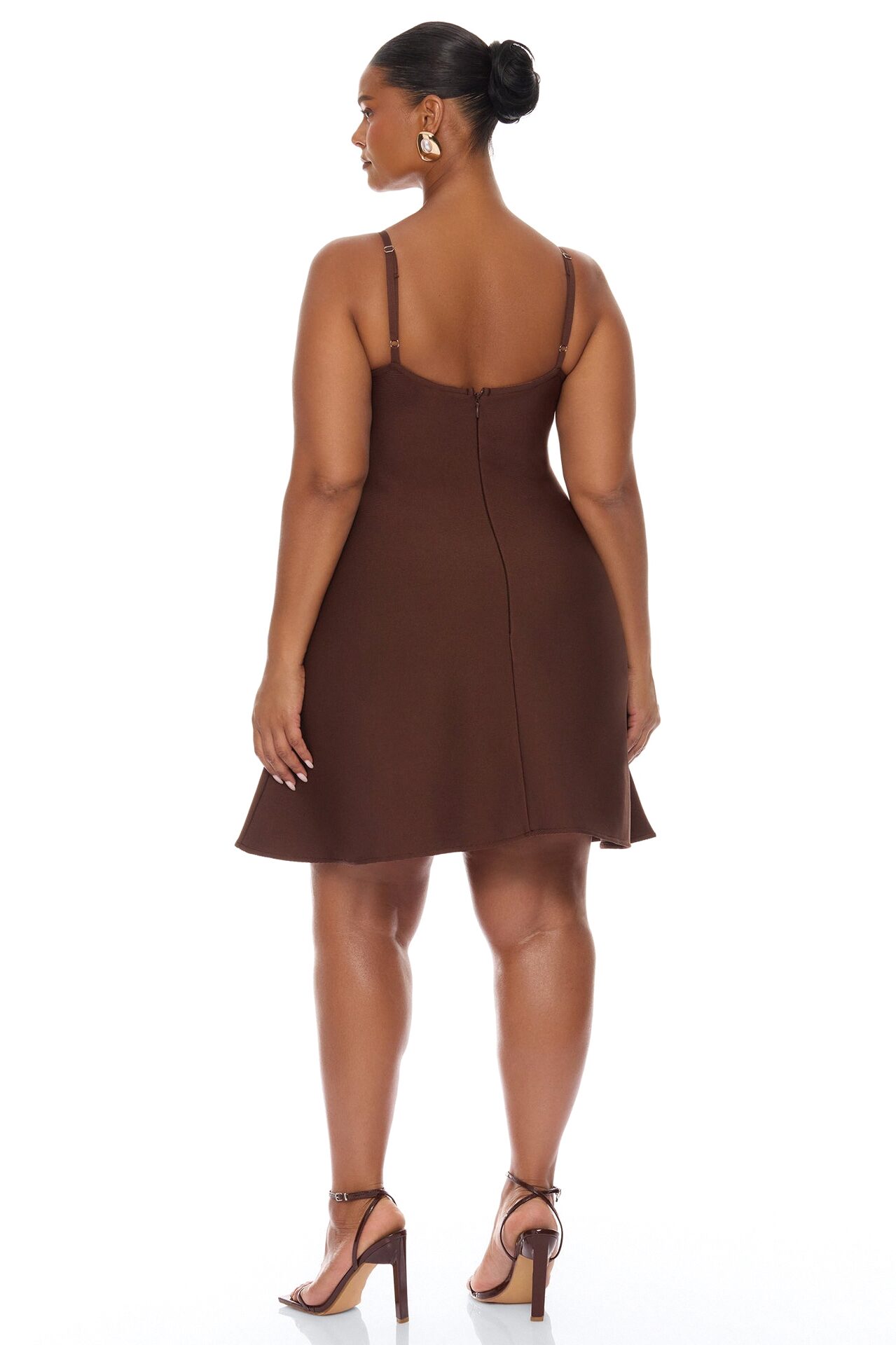 Jade Beaded Bandage Mini Dress - Chocolate