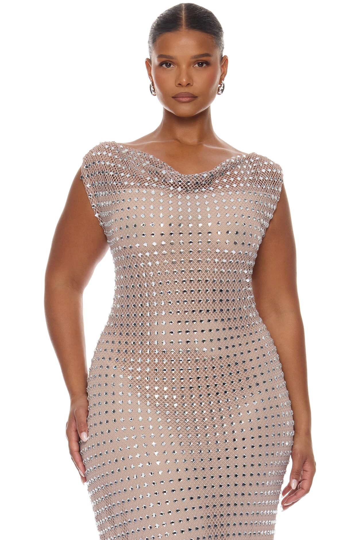Belong To You Rhinestone Gown - Nude