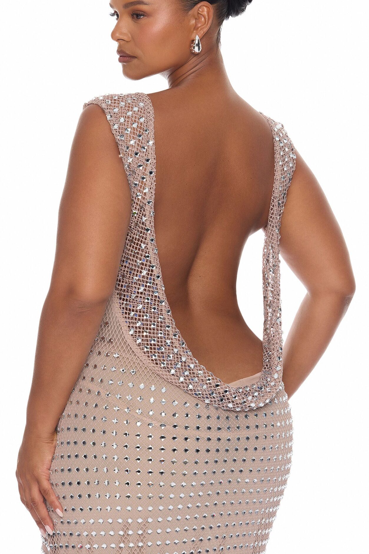 Belong To You Rhinestone Gown - Nude