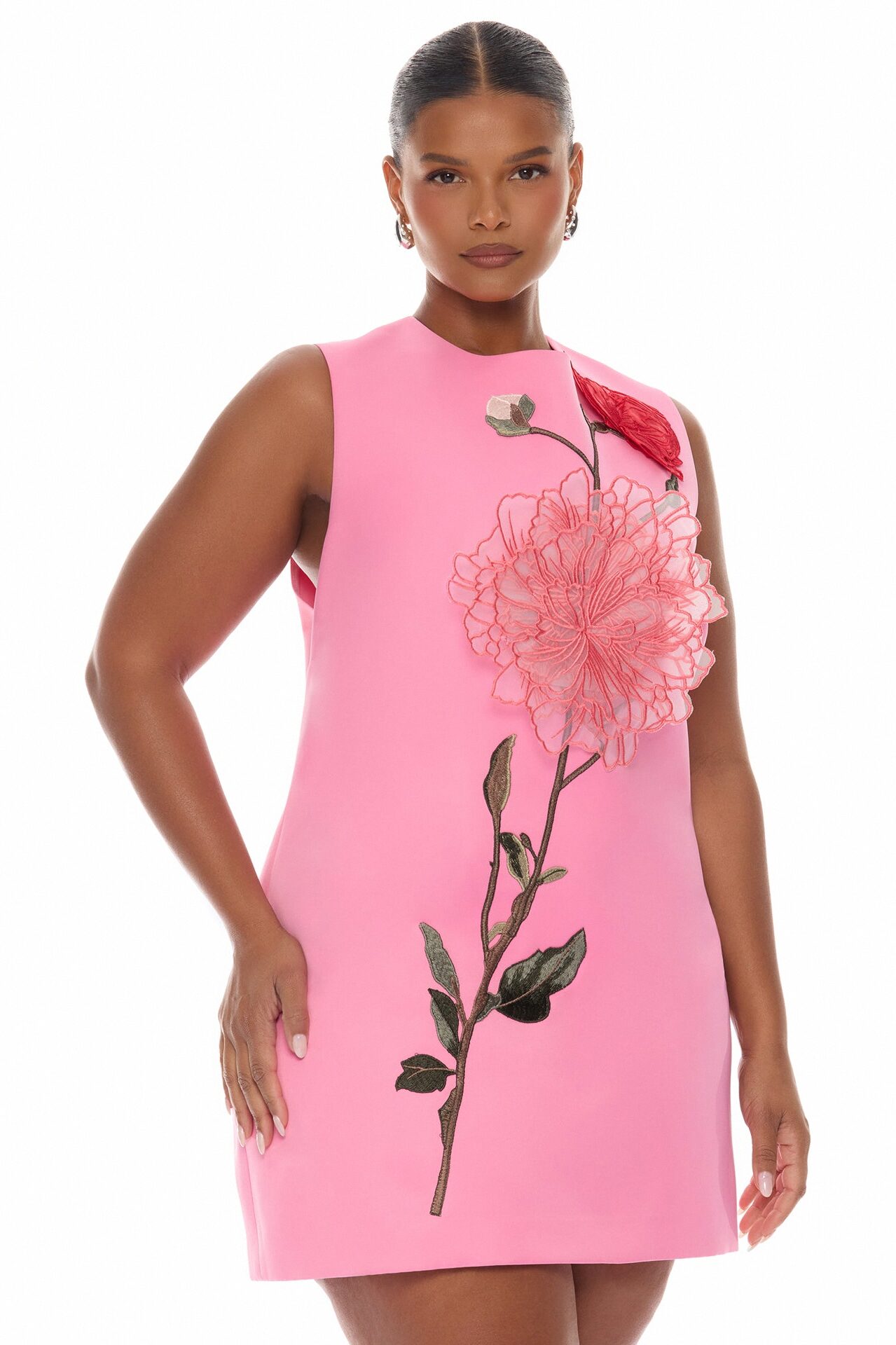 Madyson Embroidered Mini Dress - Pink