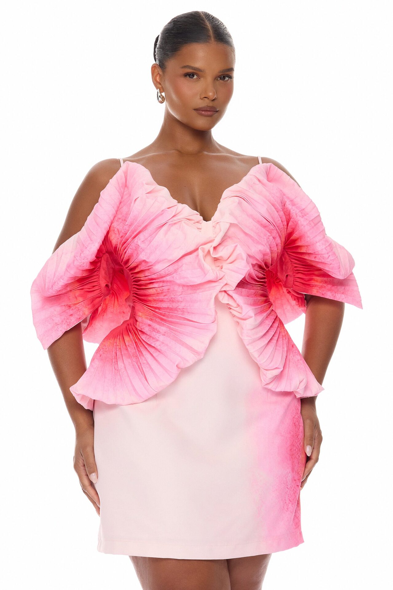 Kaia Pleated Mini Dress - Pink
