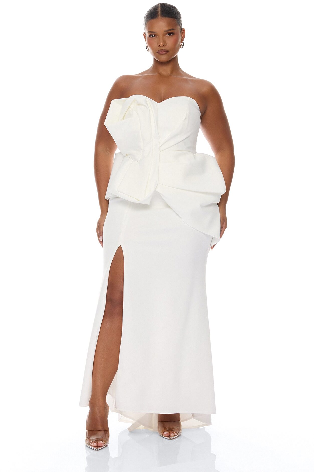 Night To Remember Strapless Gown - White