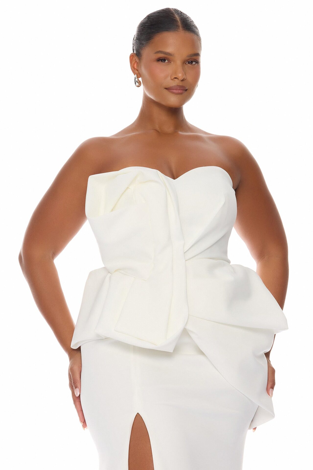 Night To Remember Strapless Gown - White