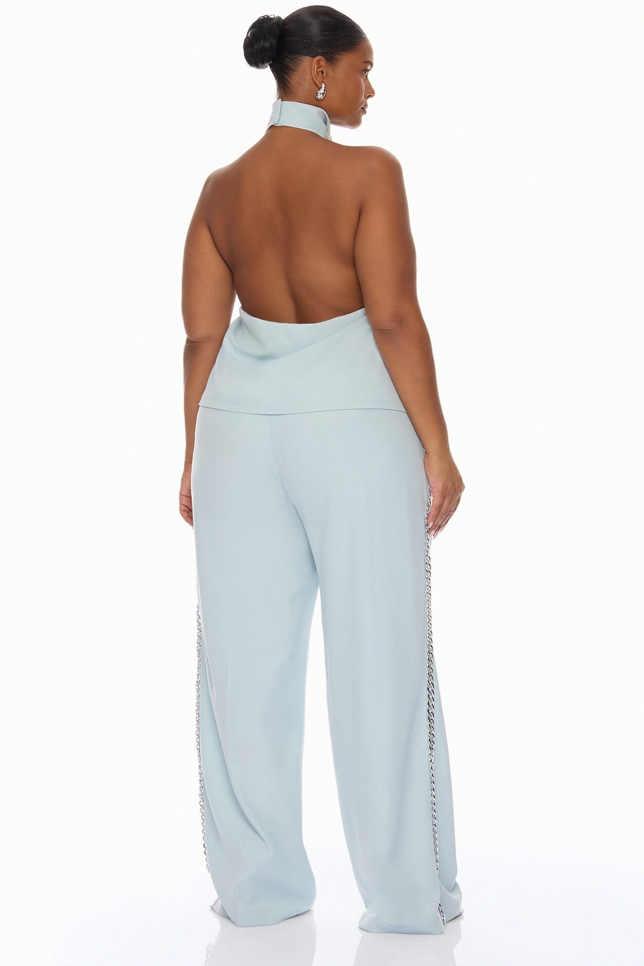 Destiny Chain Hardware Pant Set - Light Blue