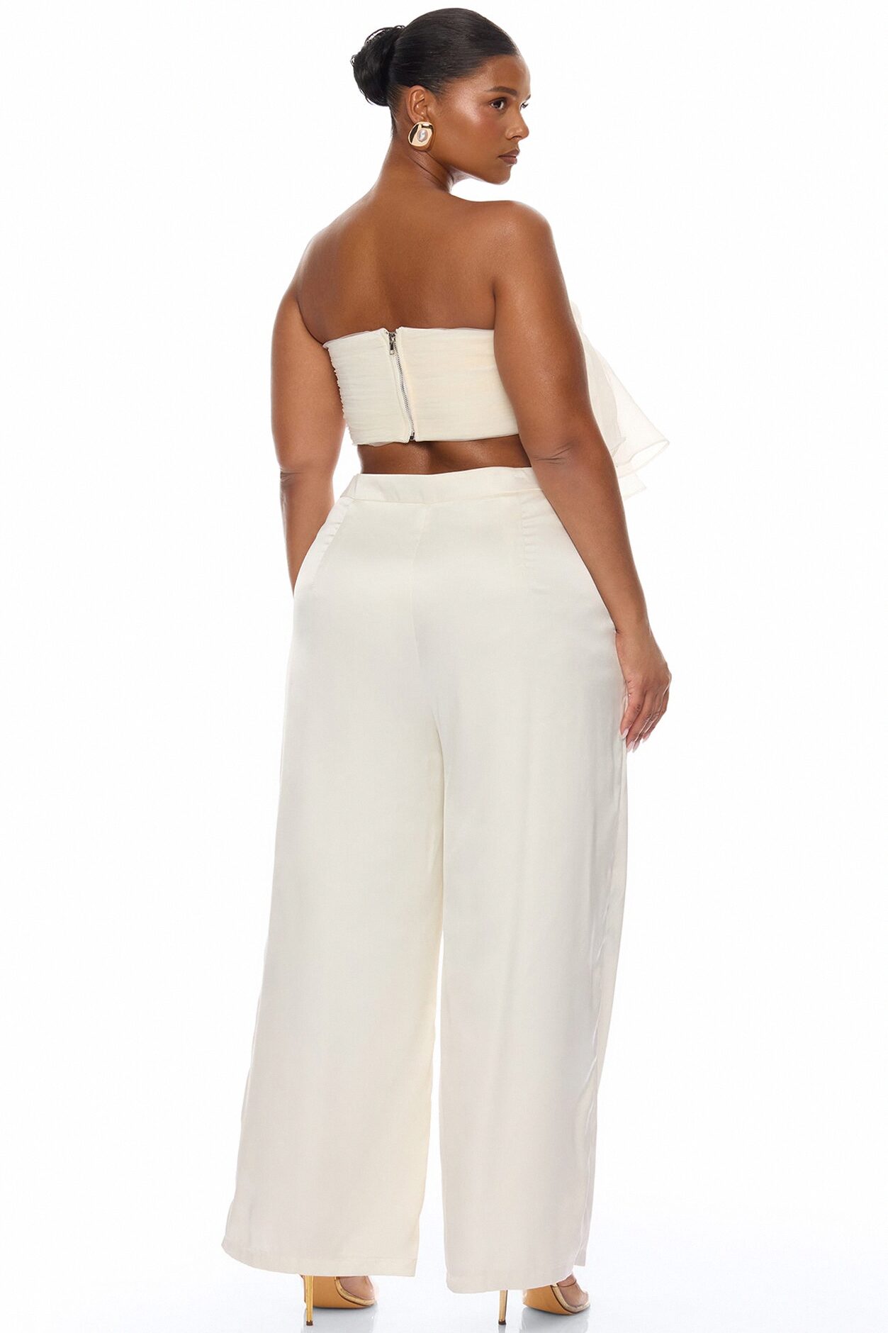 Arlynn 3D Applique Pant Set - White