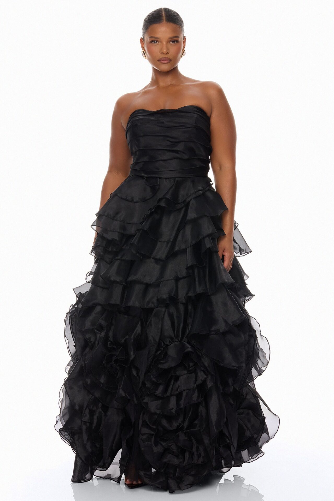 Starstruck Ruffle Organza Gown - Black