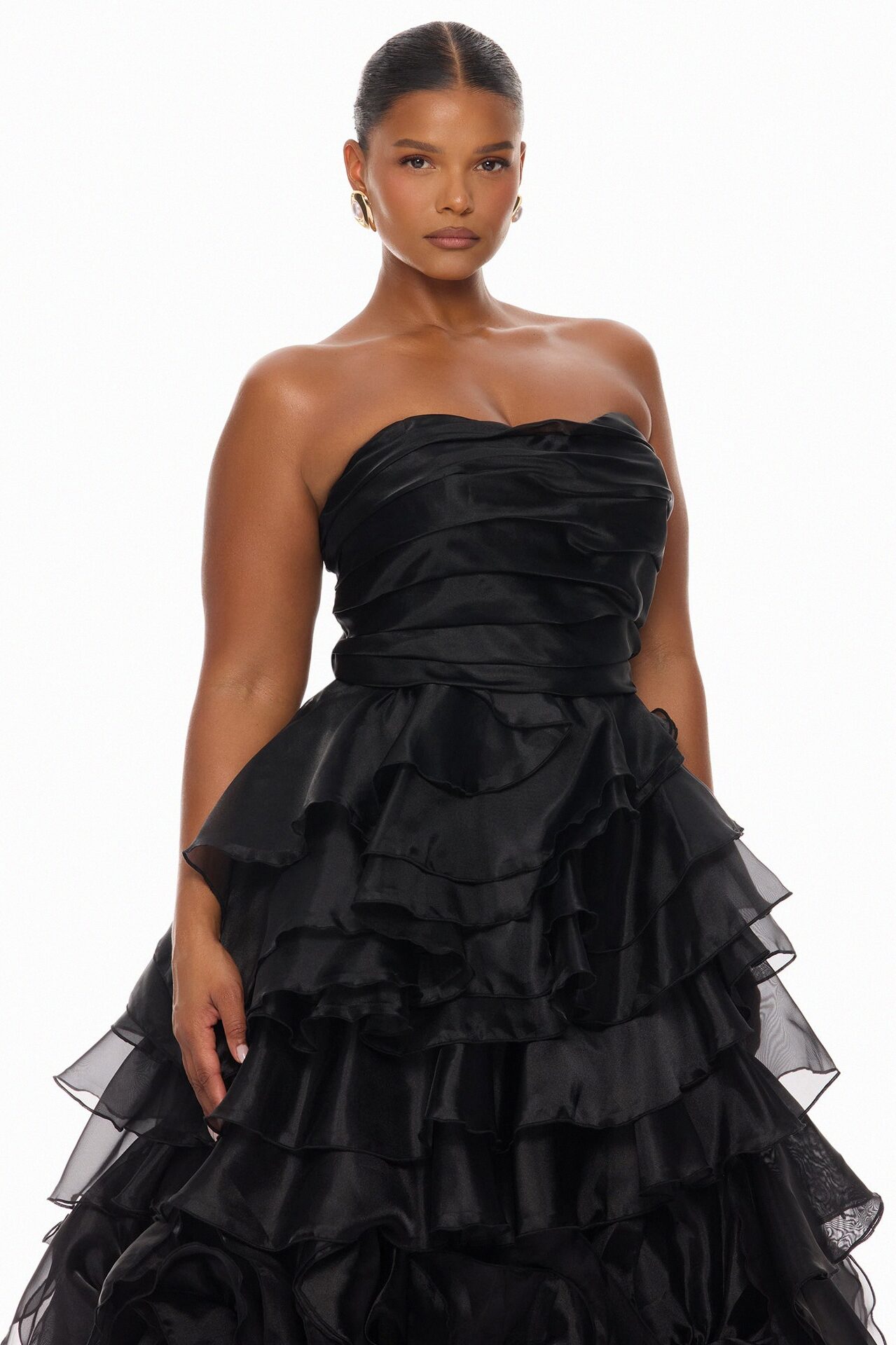 Starstruck Ruffle Organza Gown - Black