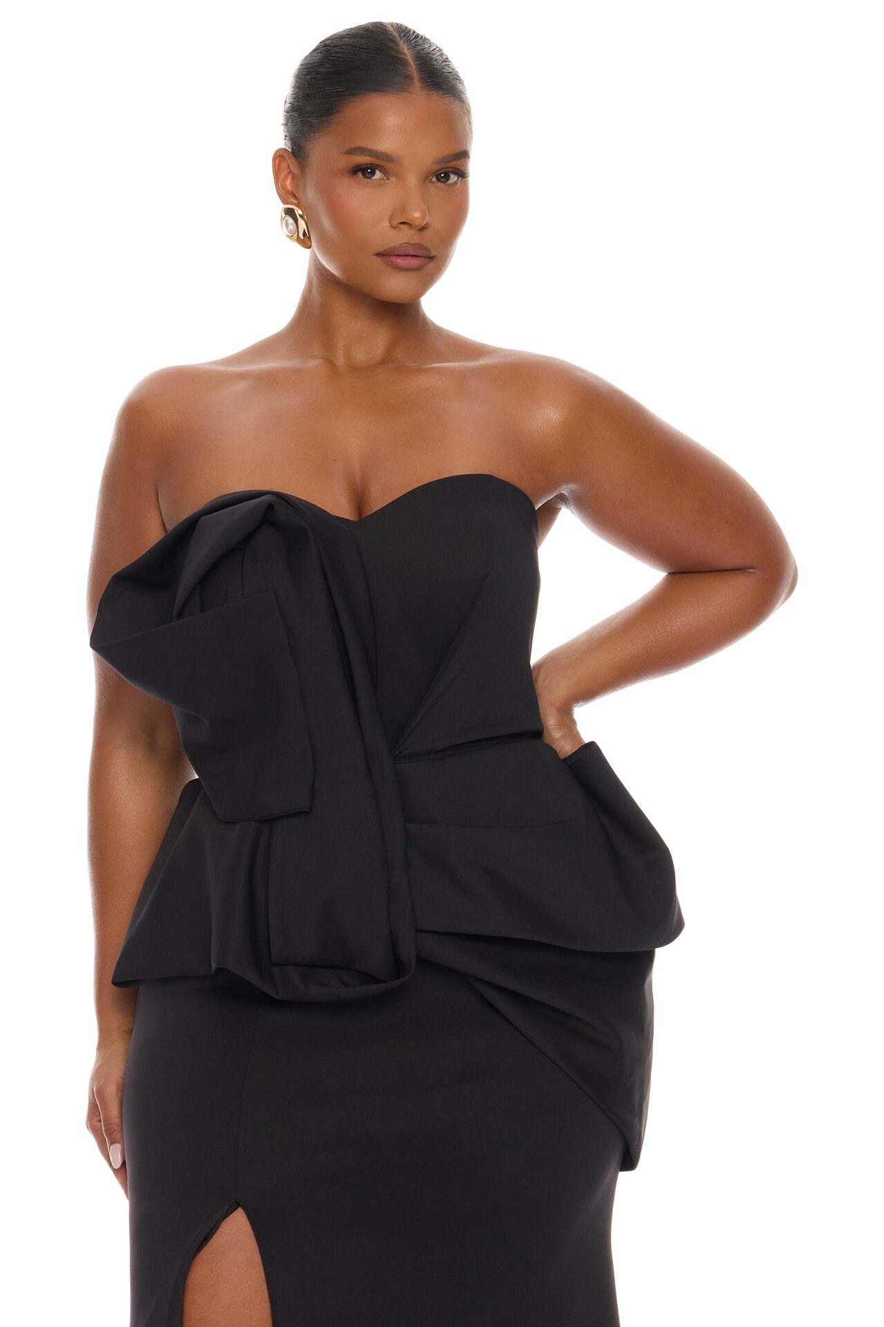Night To Remember Strapless Gown - Black
