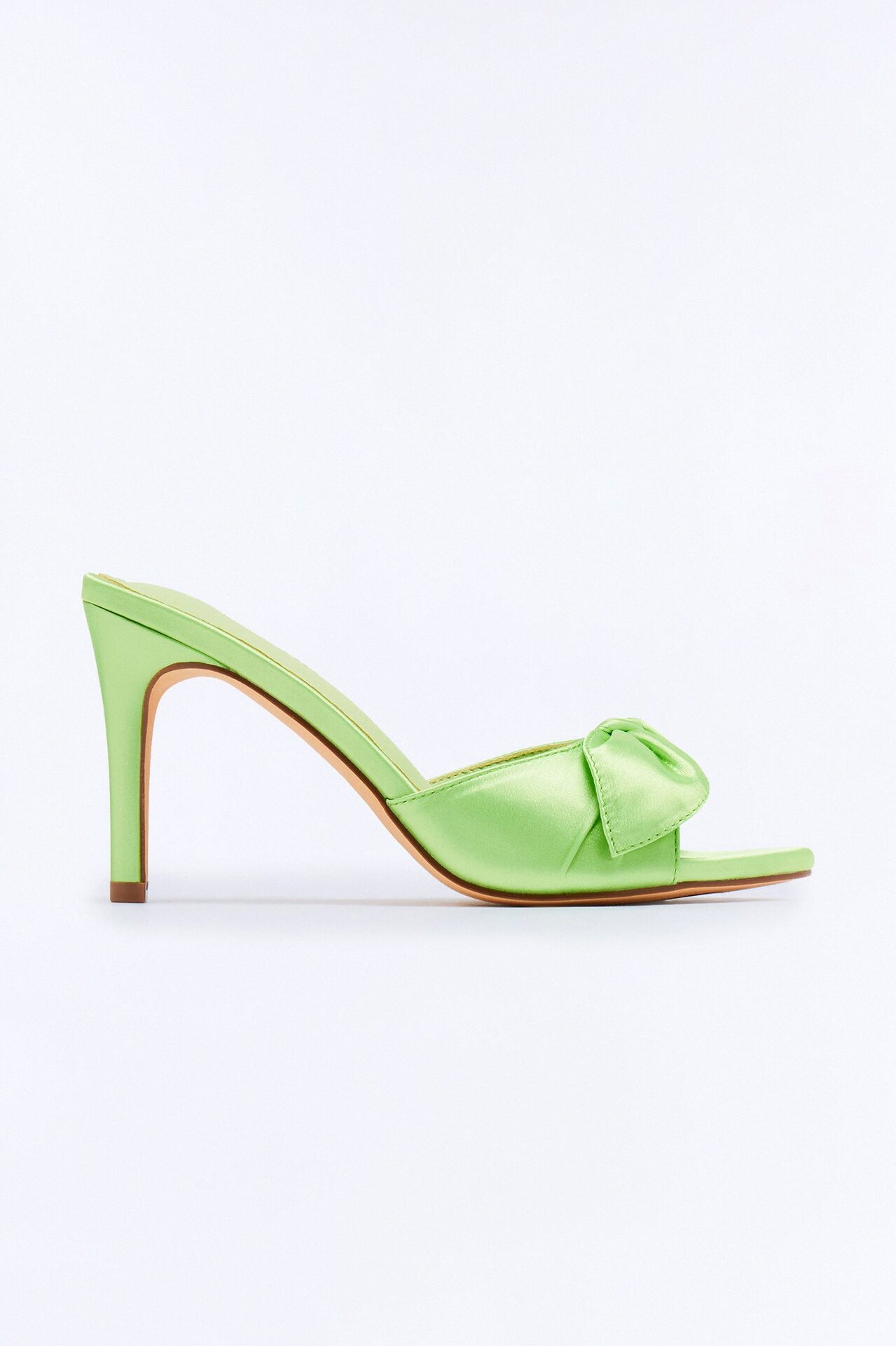 Blakely Satin Bow Heels - Green