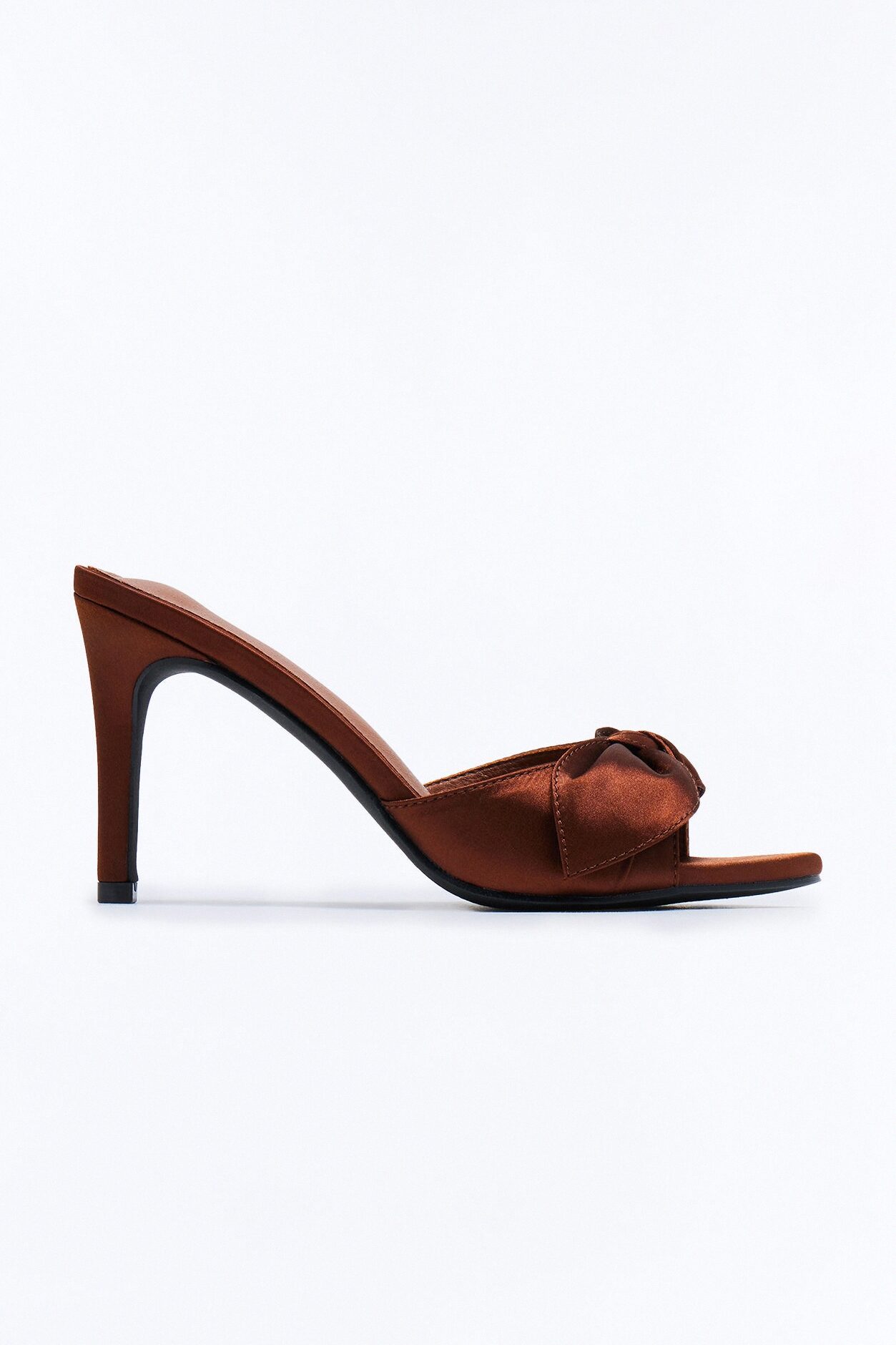 Blakely Satin Bow Heels - Chocolate