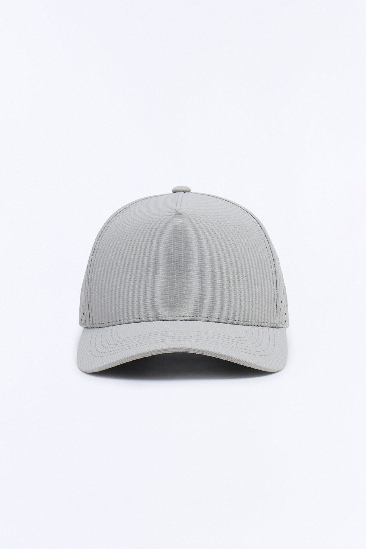 Basic Laser Cut Mesh Trucker Hat - Grey