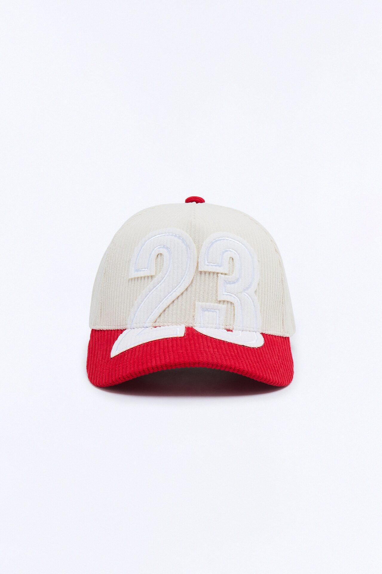 23 Patch Corduroy Snapback Hat - Stone