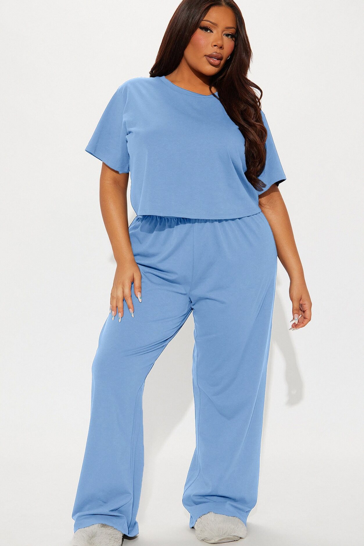 FN Mood Cotton PJ Pant Set - Blue