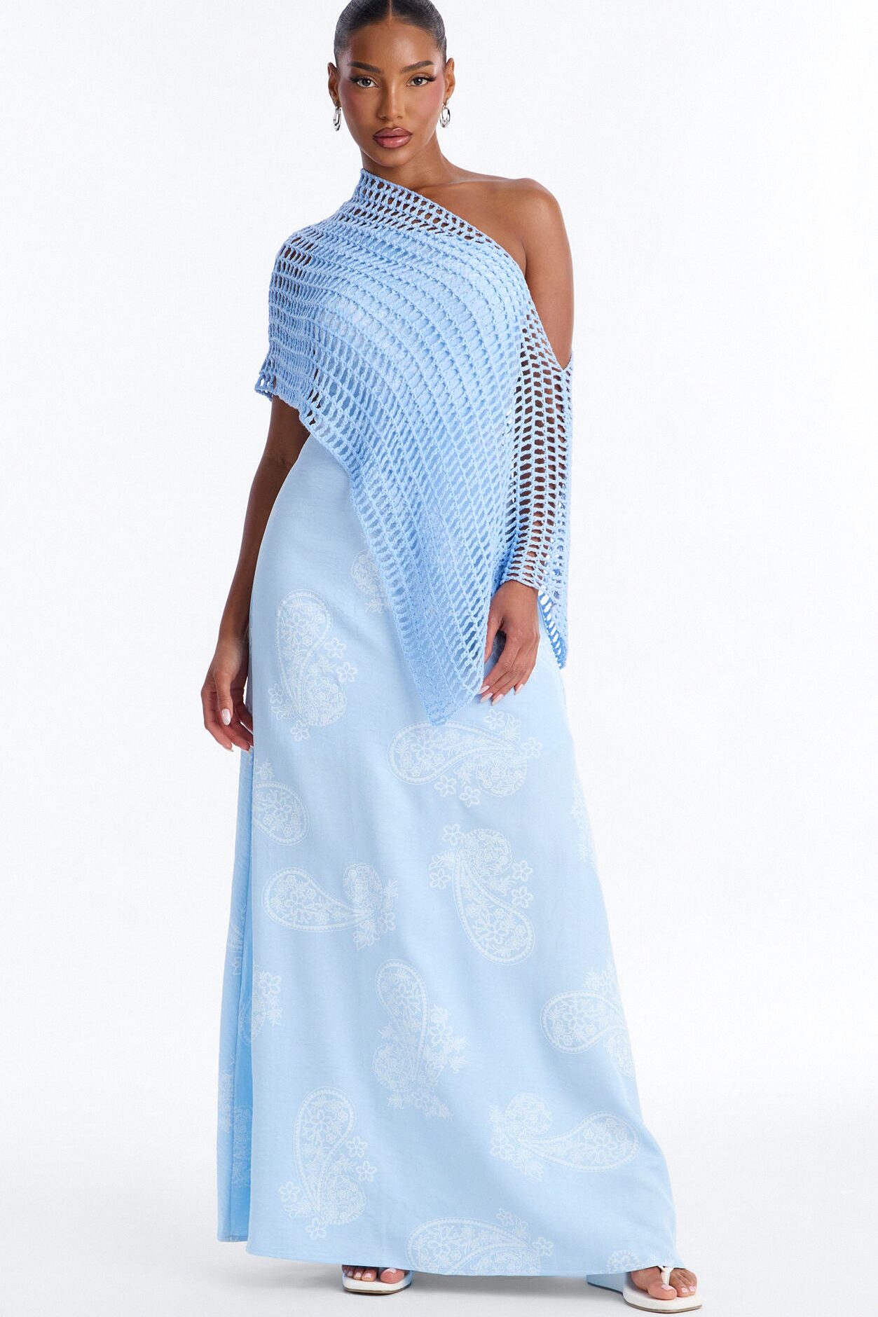 Time For A Stroll Maxi Dress Set - LightBlue