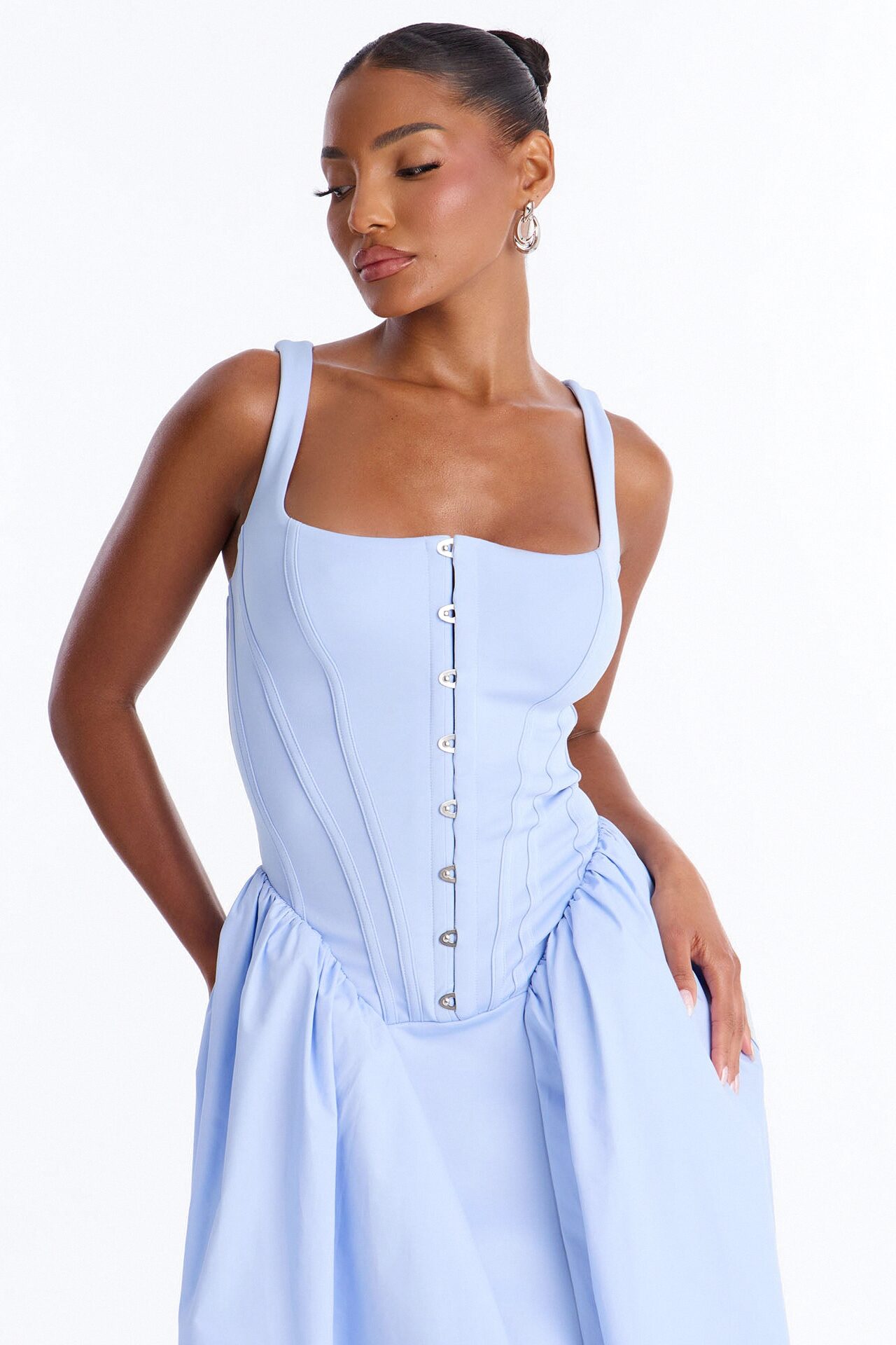 Renna Corset Midi Dress - LightBlue