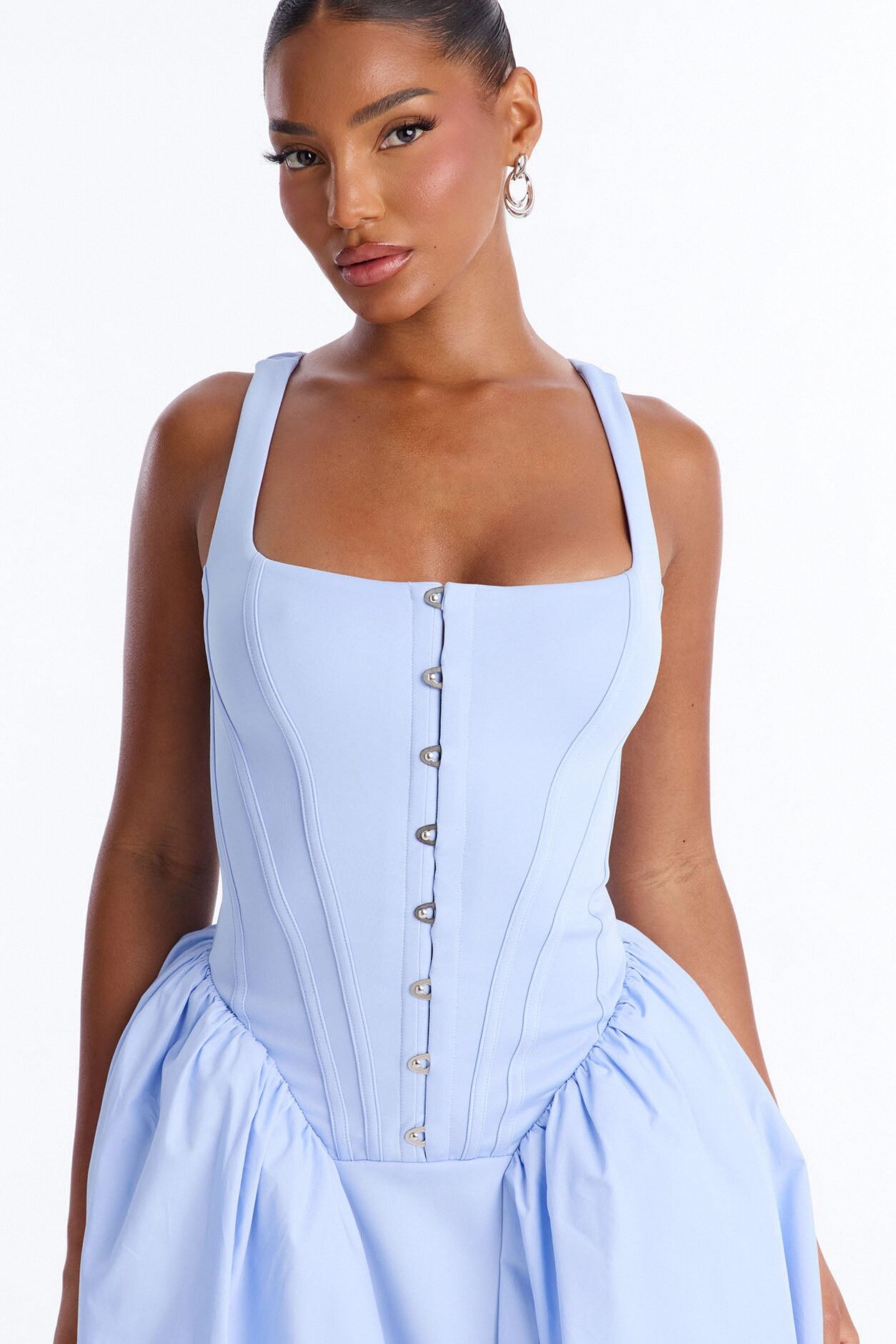 Renna Corset Midi Dress - LightBlue
