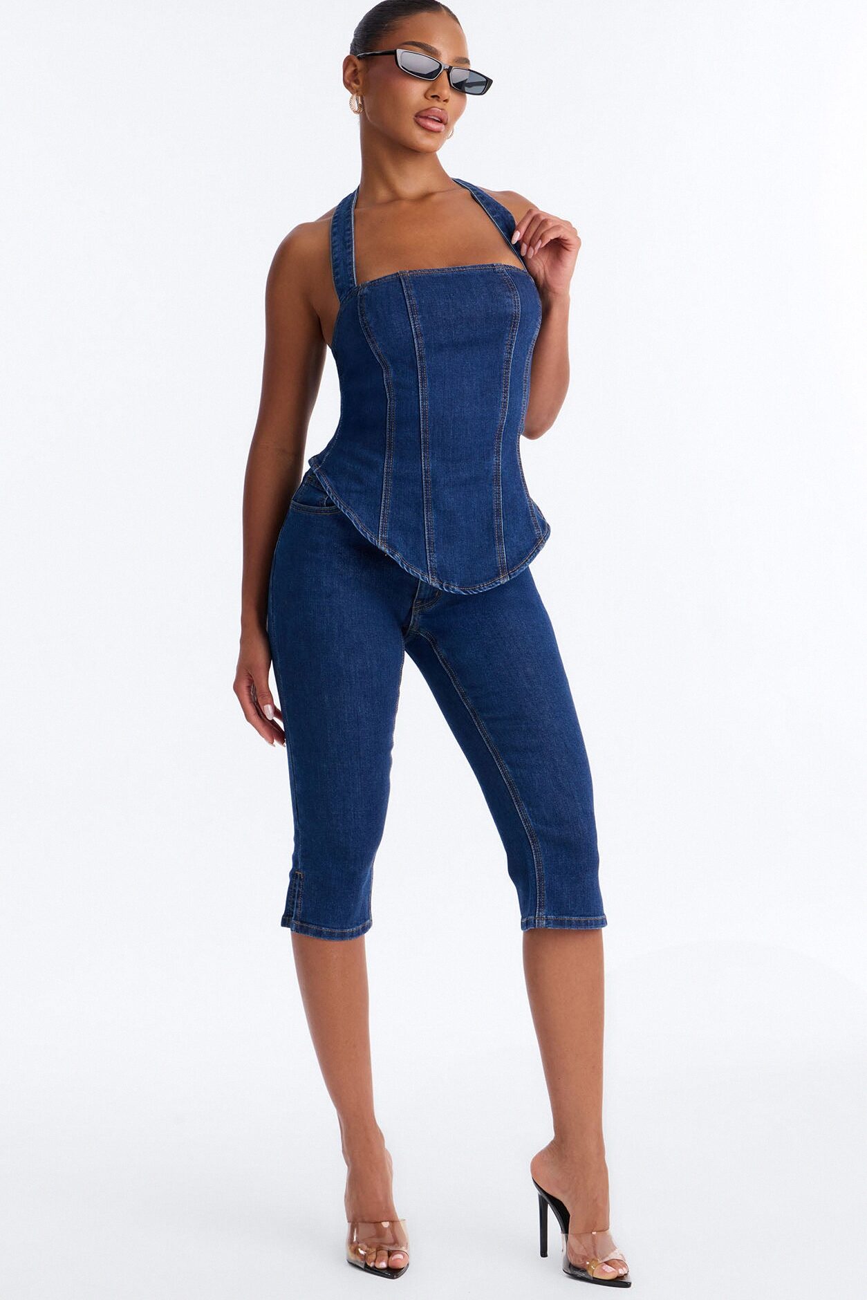 Denim Daze Capri Set - Dark Wash