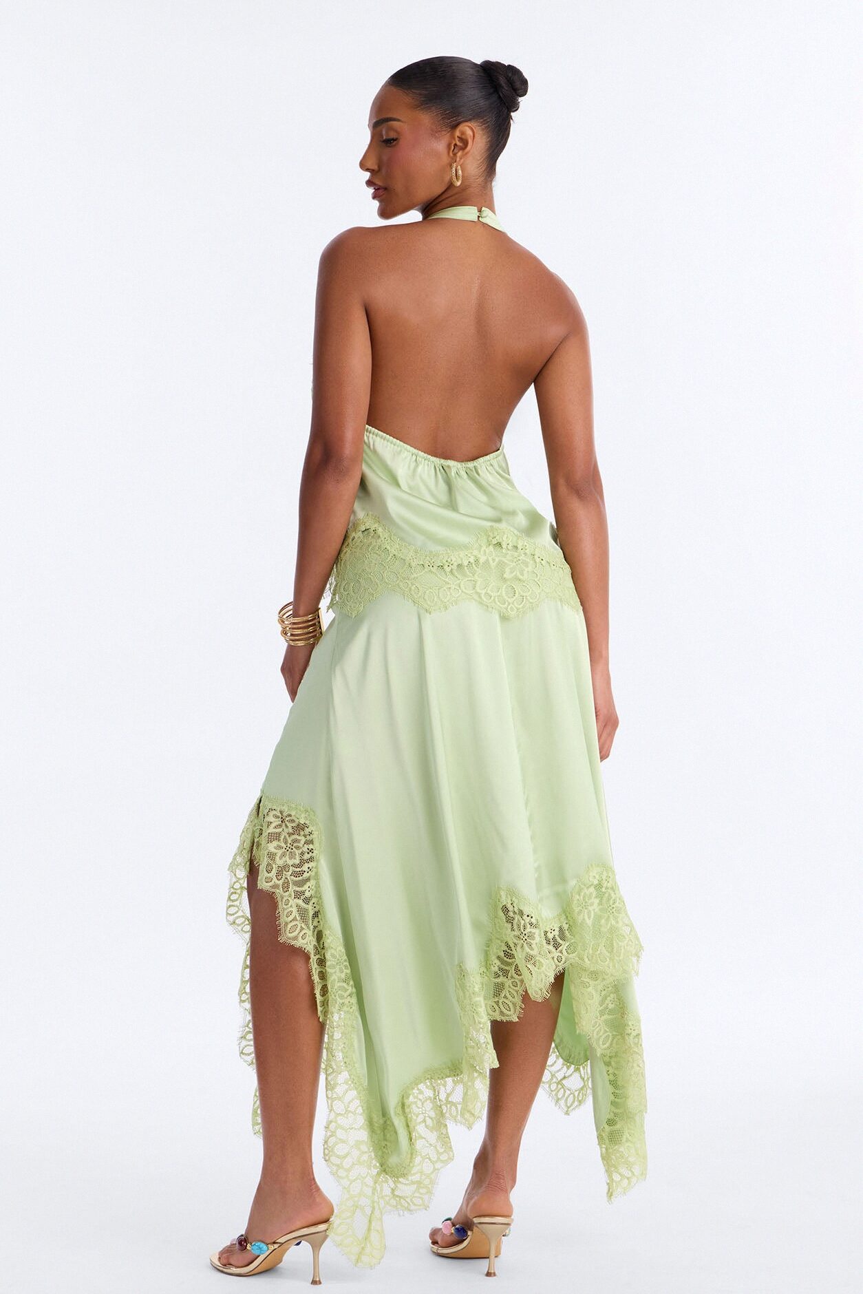 Monroe Satin Lace Skirt Set - Sage