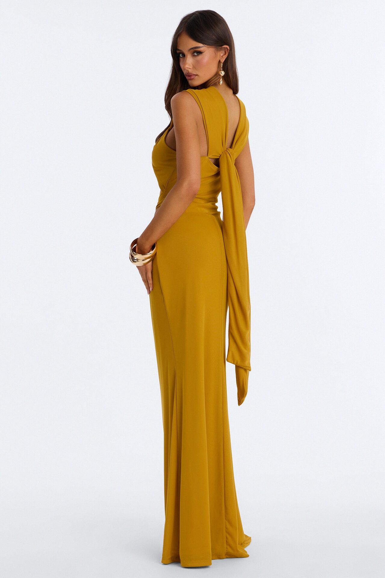 Horizon Hunny Mesh Maxi Skirt Set - Mustard