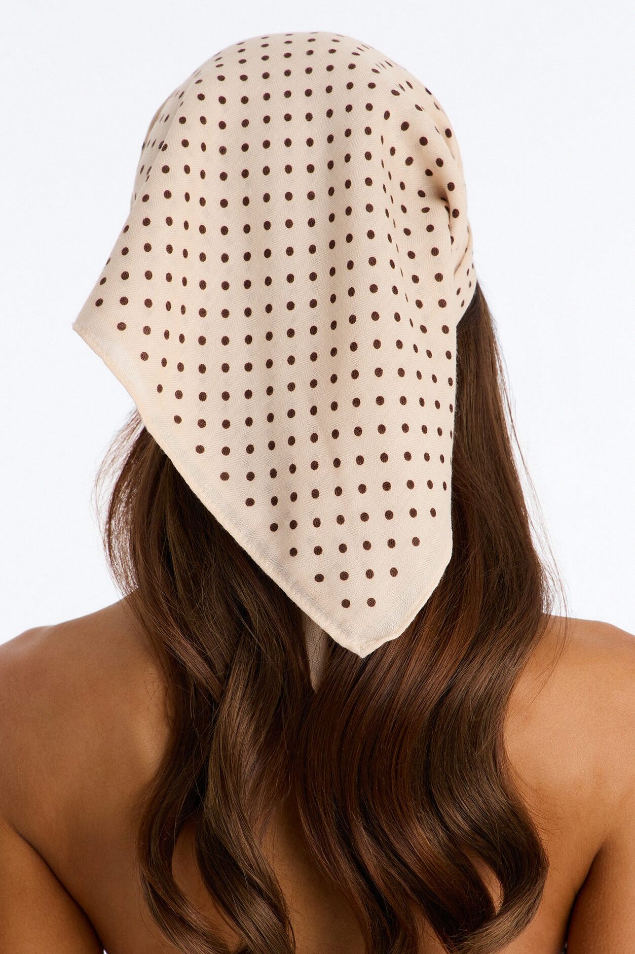 Kaitlyn Polka Dot Head Scarf - Taupe