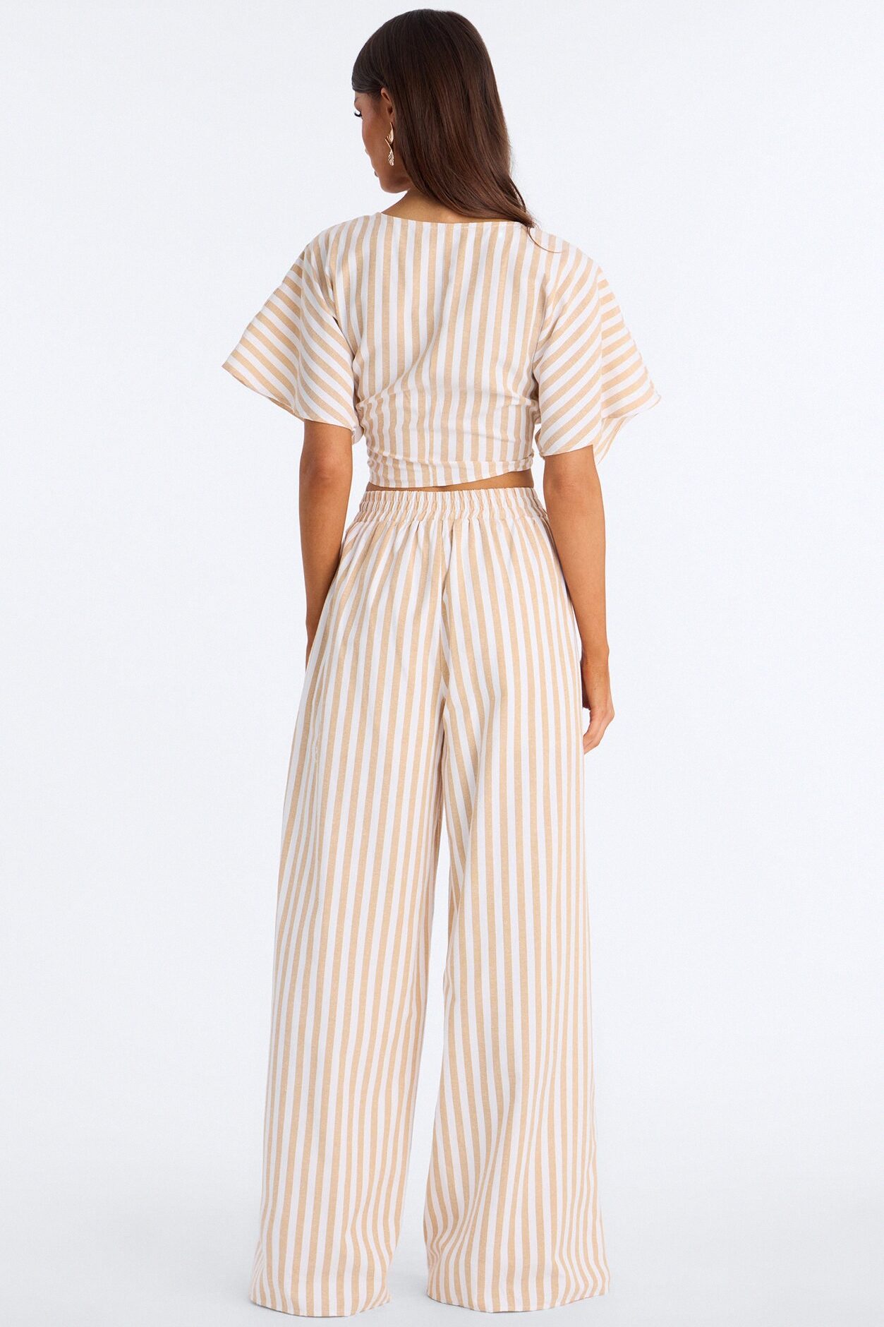 Nantucket Stripe Pant Set - Taupe