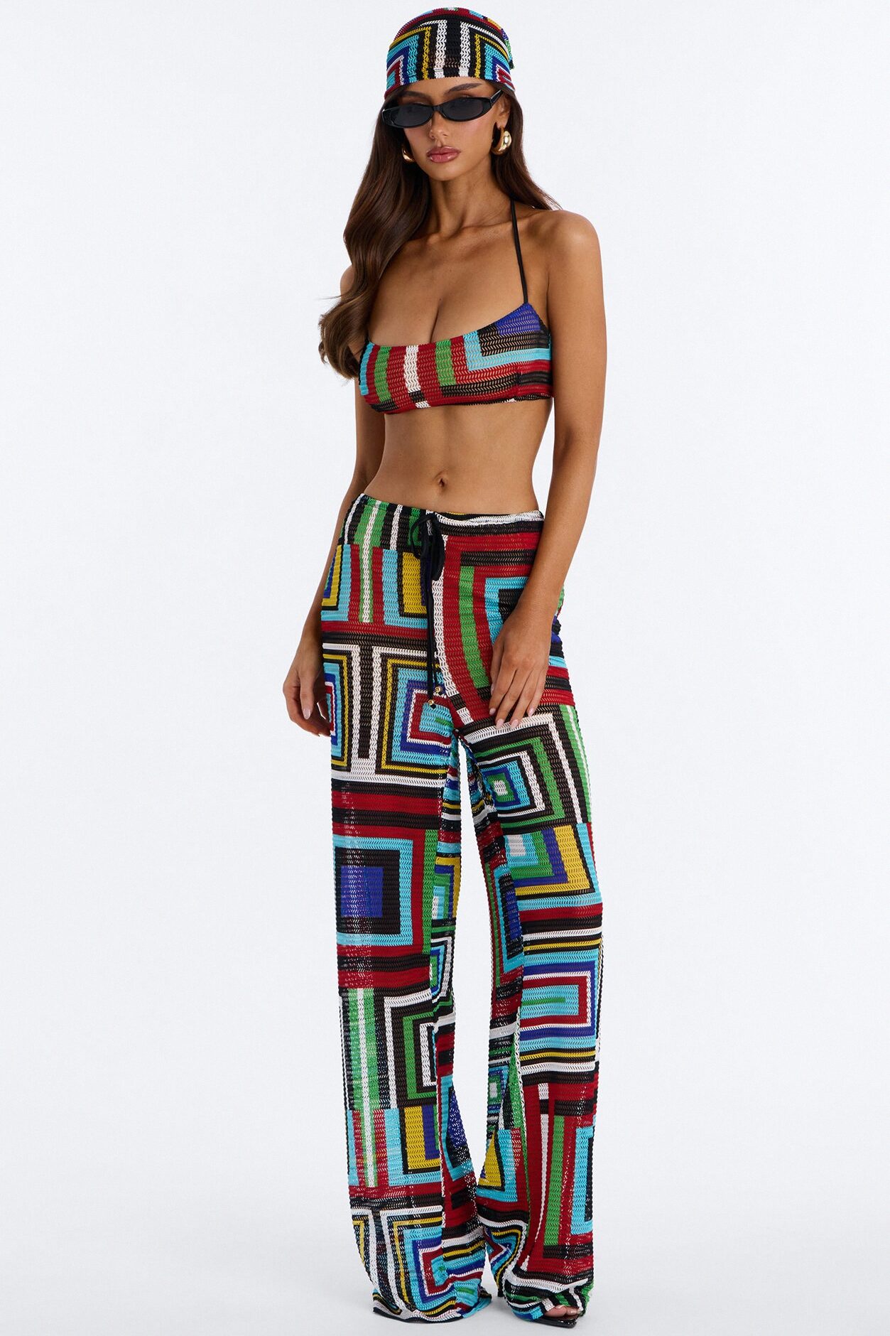 Jordyn Crochet 3 Piece Pant Set - Multi Color