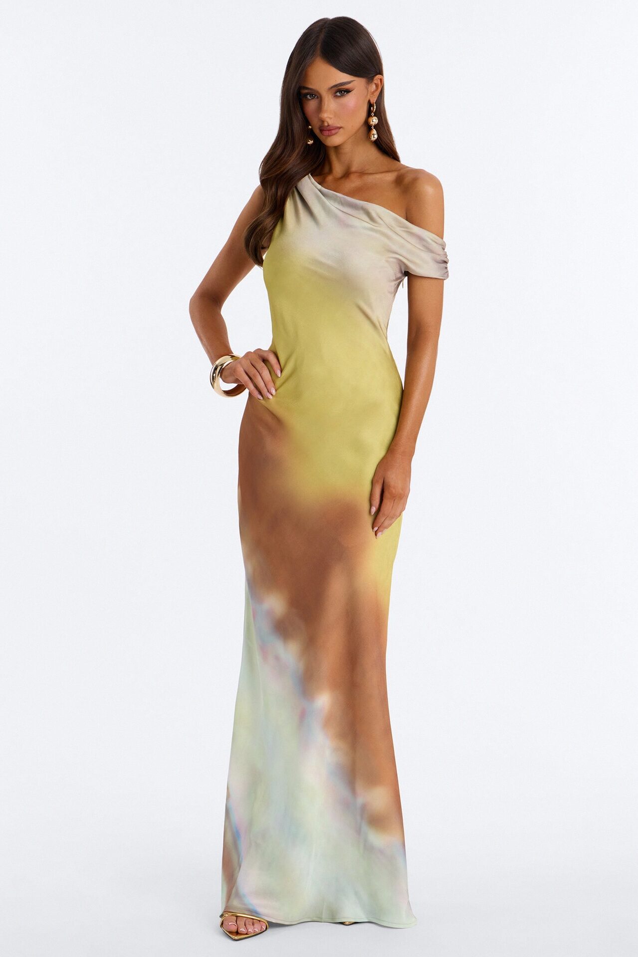 Nivea Satin Gown - Yellow/combo