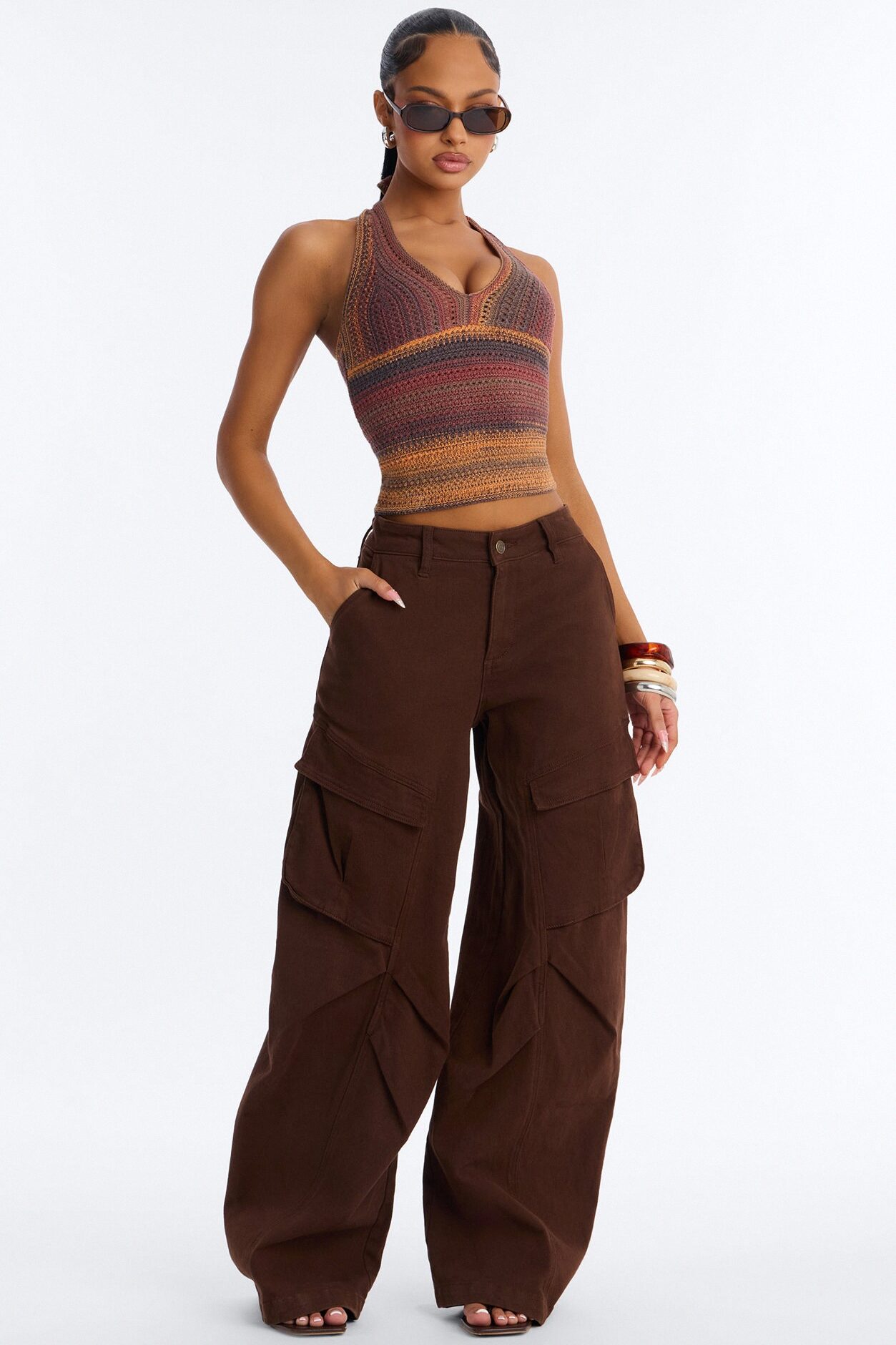 On The Horizon Crochet Halter Top - Terracotta