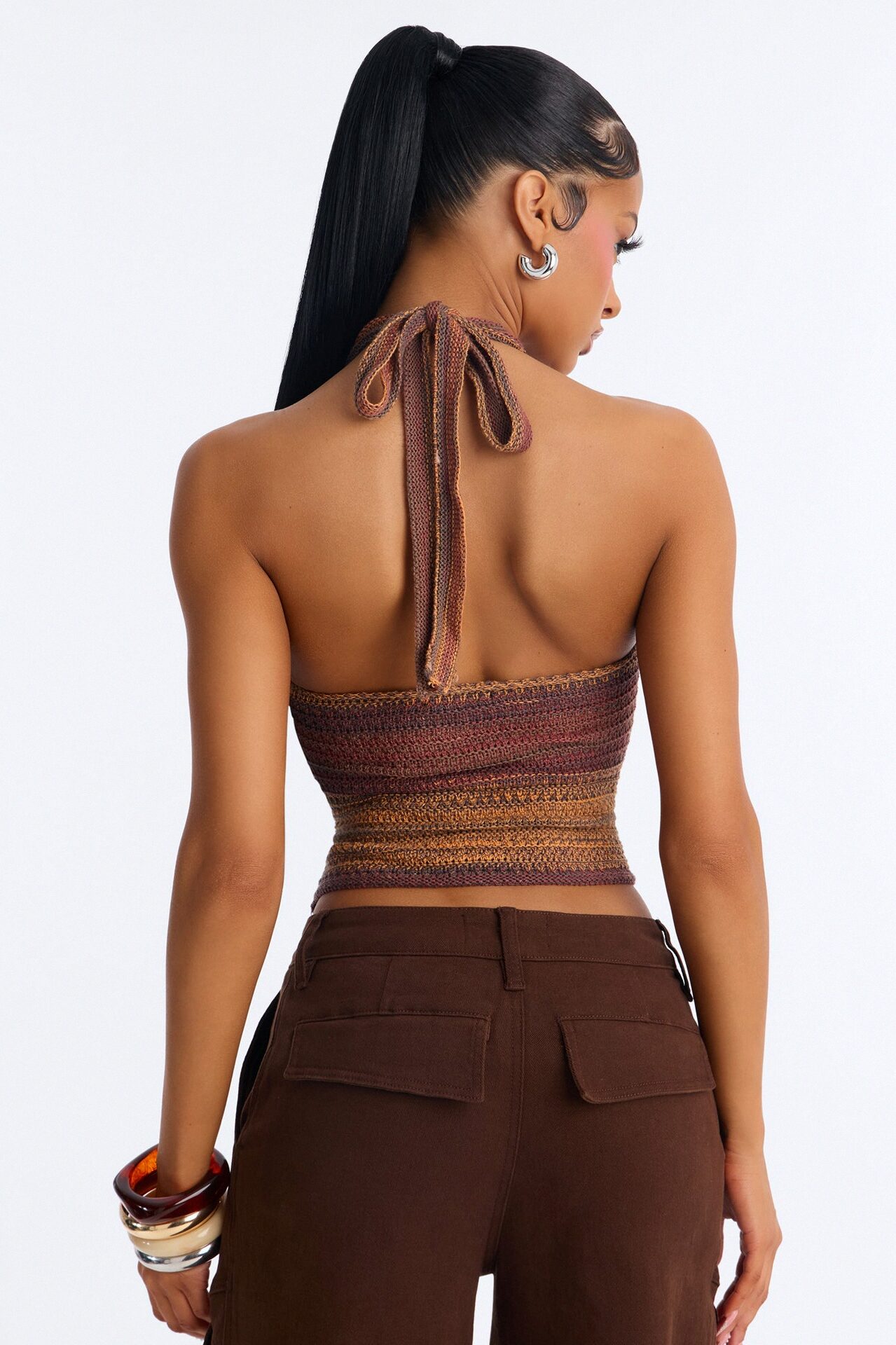 On The Horizon Crochet Halter Top - Terracotta