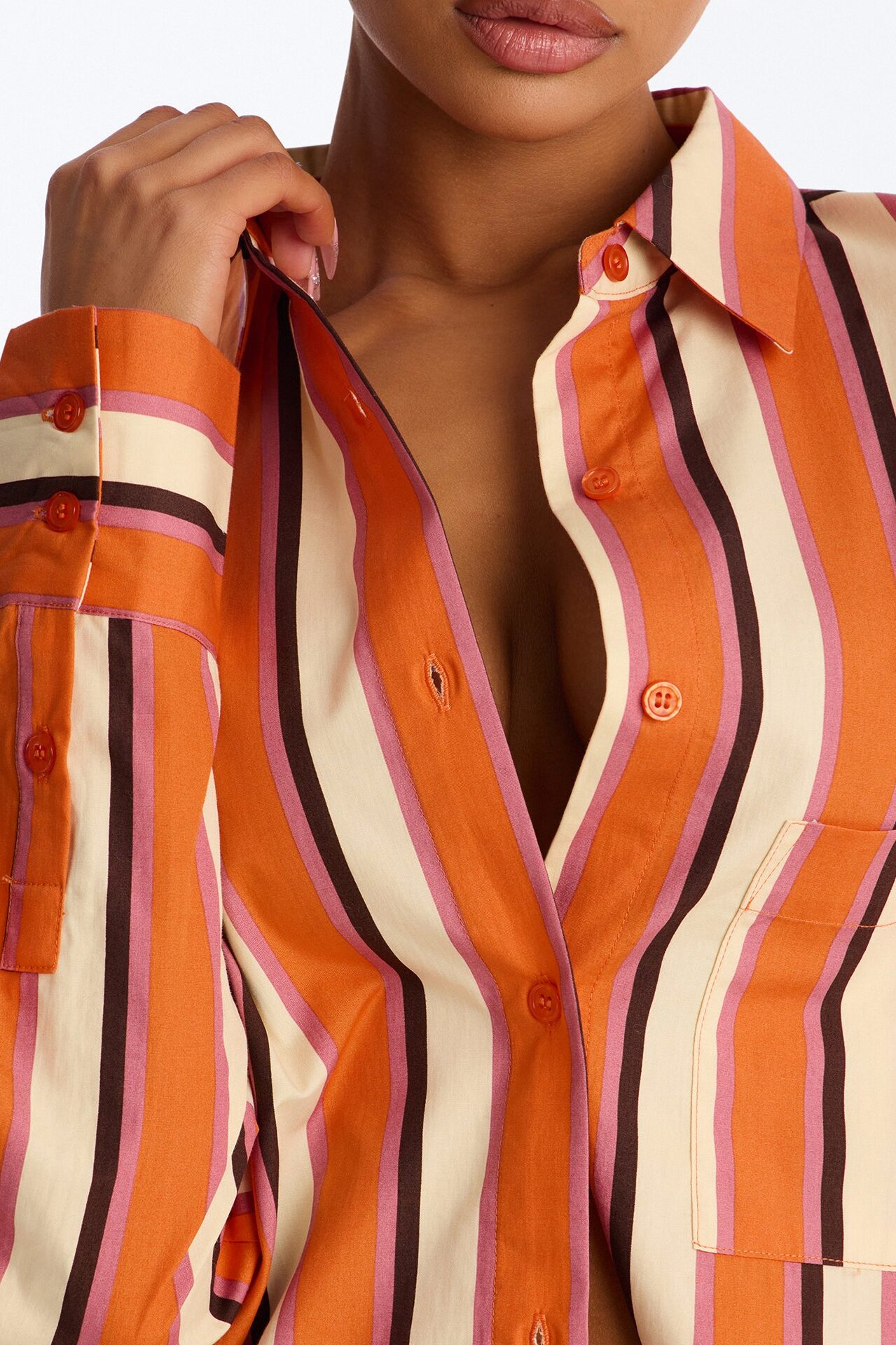 I'm The Main Topic Striped Shirt - Orange/combo