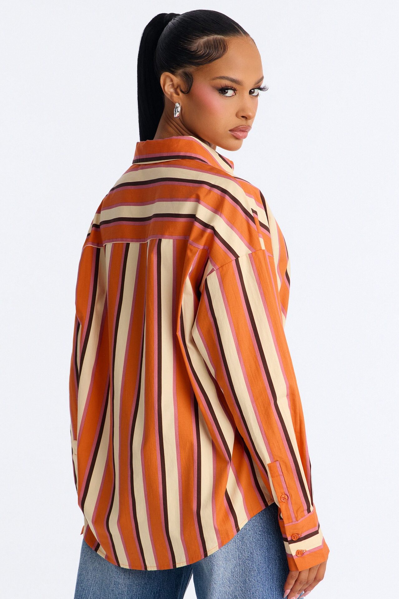 I'm The Main Topic Striped Shirt - Orange/combo