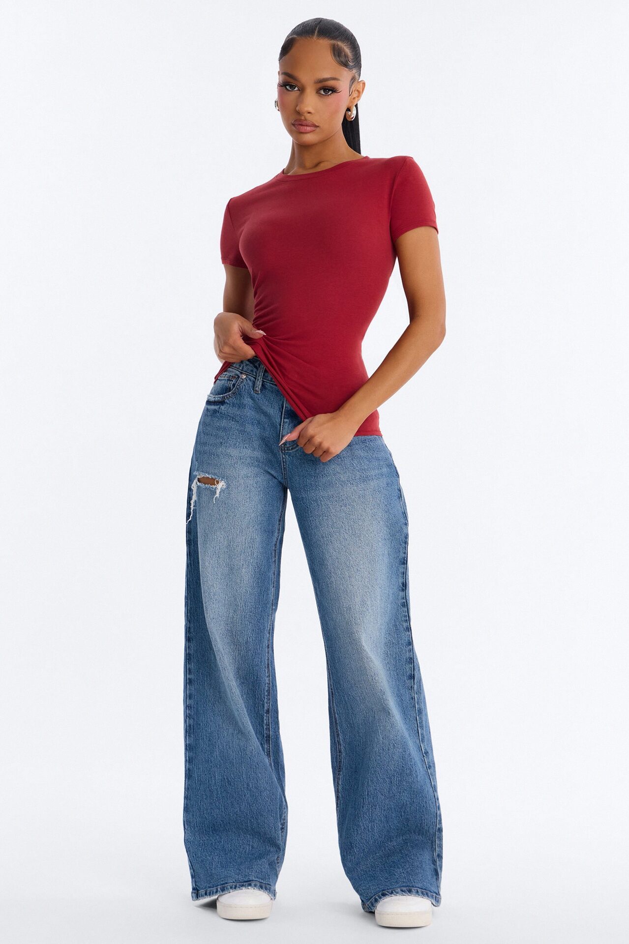 Camilla Classic Fit Crew Neck Tee - Terracotta