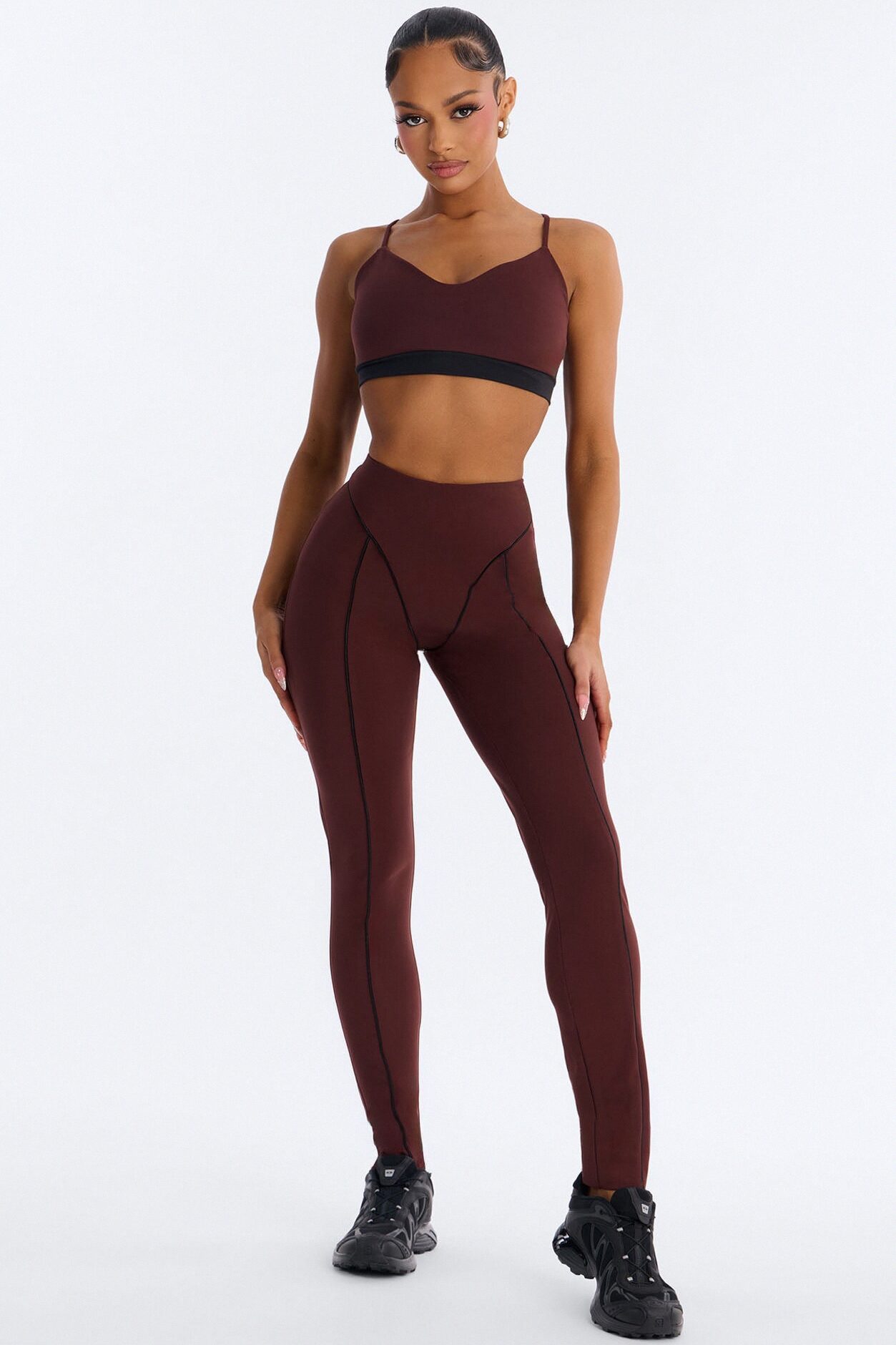 Contour In Motion Active Pant Set - Chocolate
