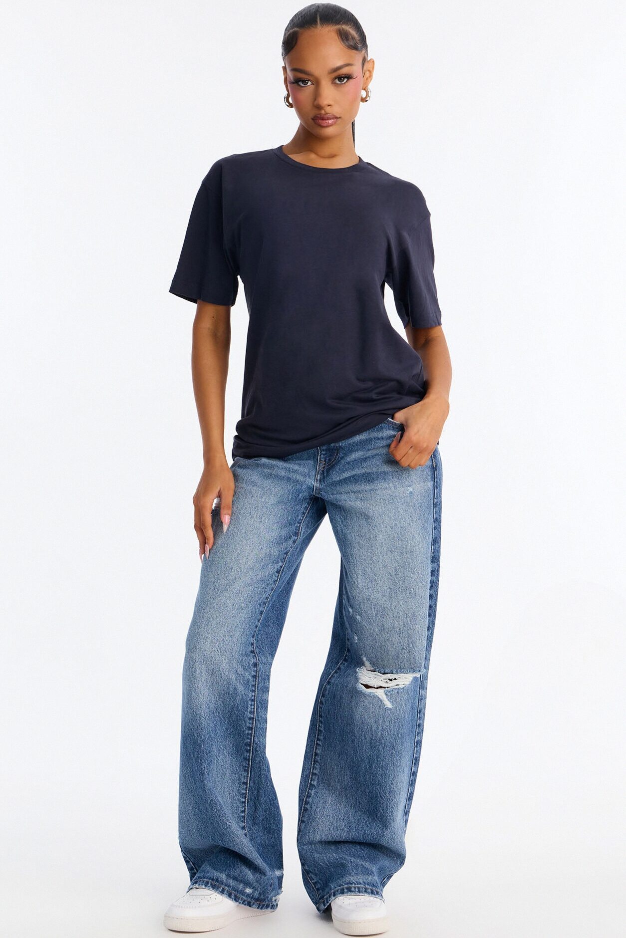 Random Tuesday Oversized T Shirt - Midnight Blue