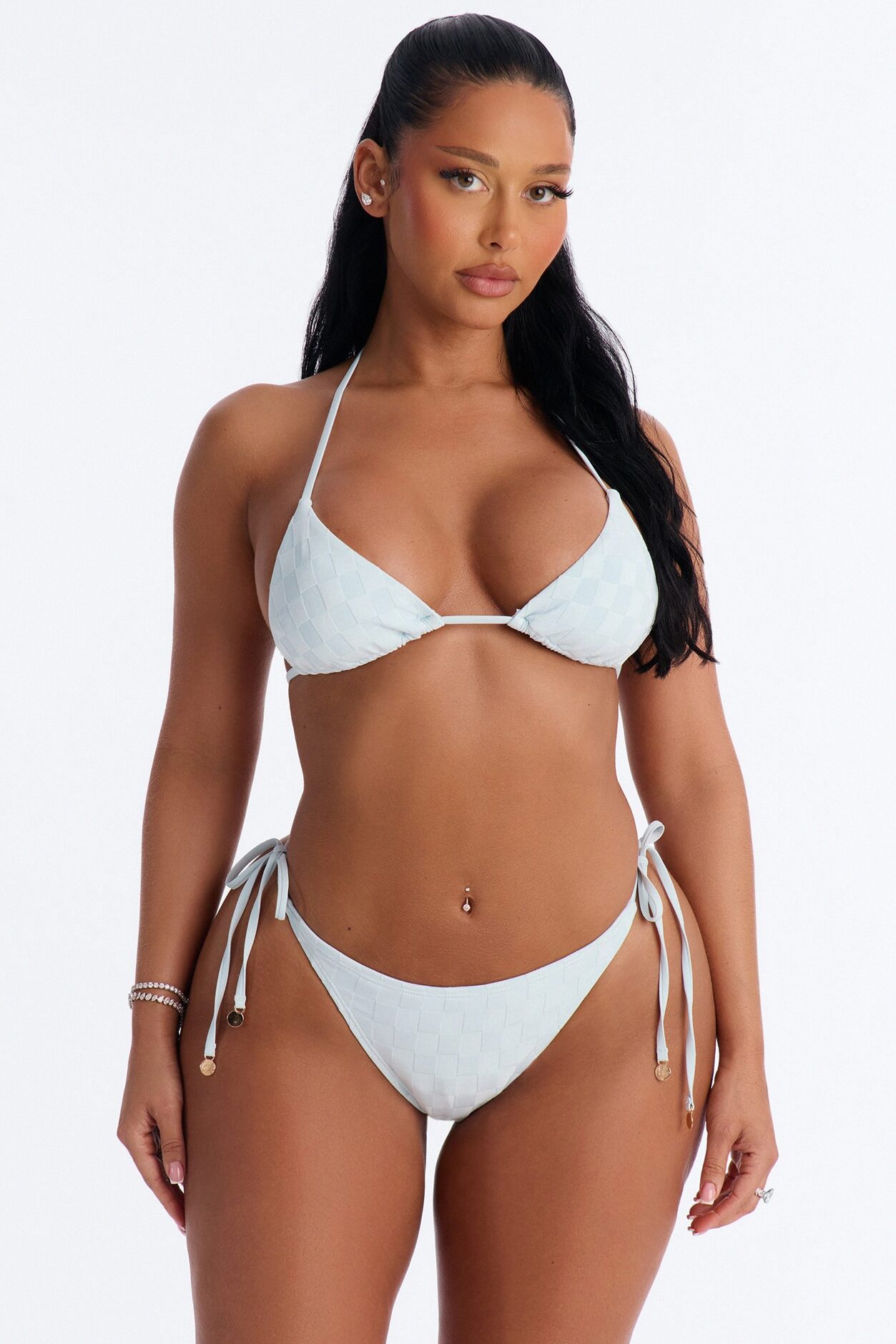 Sweet Summer Days Charm 3 Piece Bikini Short Set - Light Blue