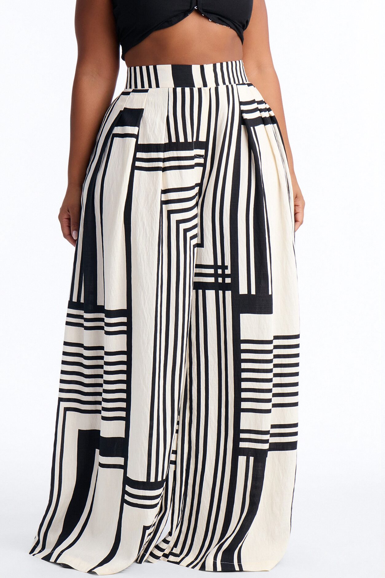 Pamela Geometric Wide Leg Pant - Navy/combo