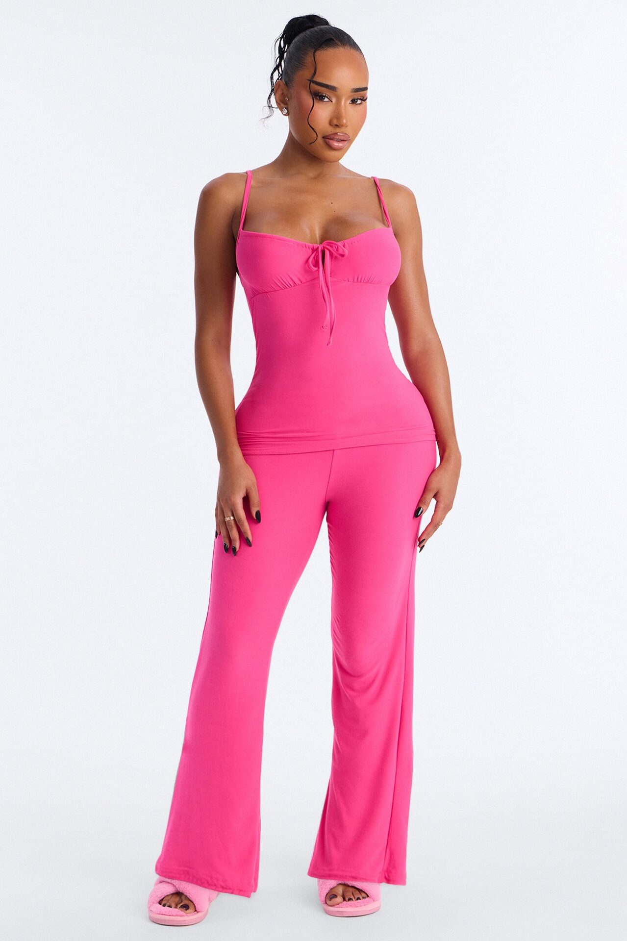 Cute But Sleepy PJ Pant Set - Hot Pink