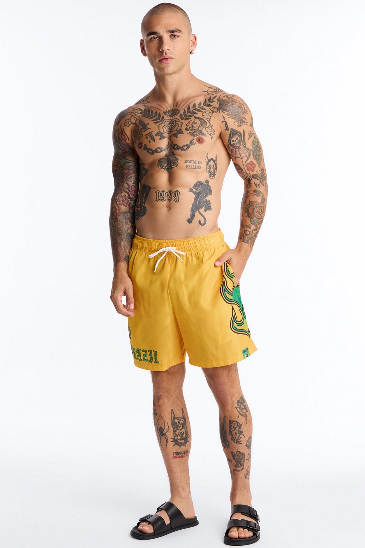 Brazil Circuit Velocity Swim Trunk 7″ - Yellow/combo