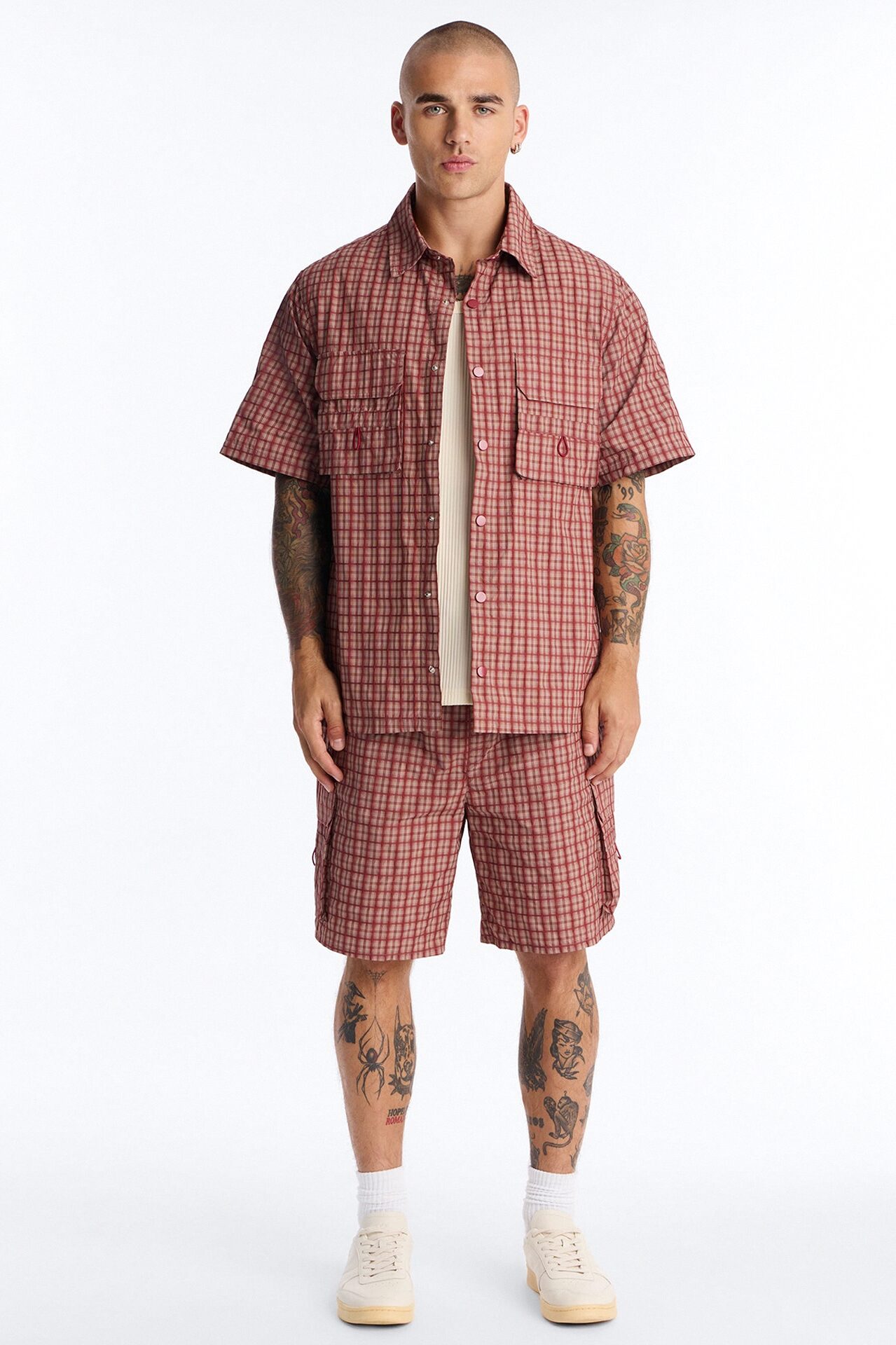 Ryder Plaid Button Up Shirt - Red/combo