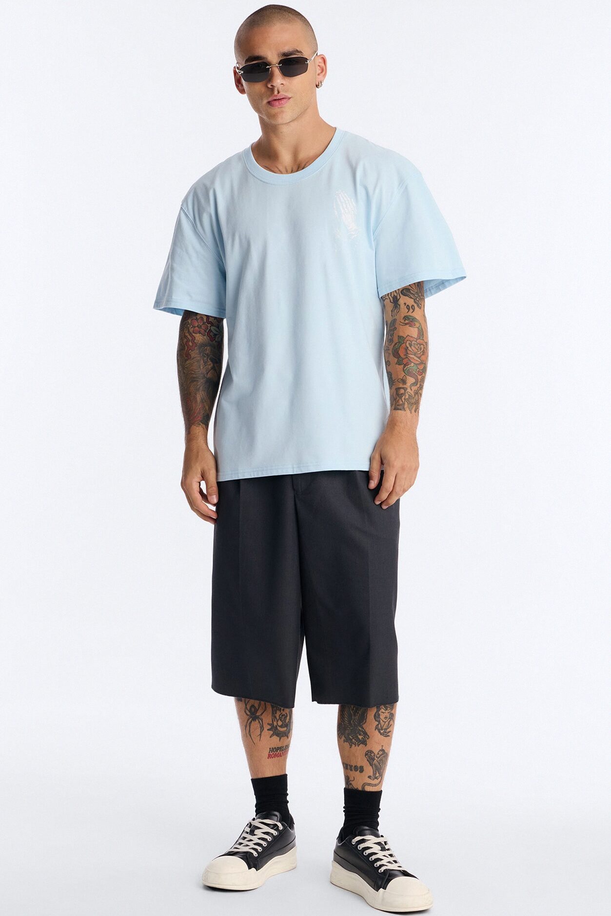 Faith Over Fear Everytime Boxy Short Sleeve Tee - Light Blue